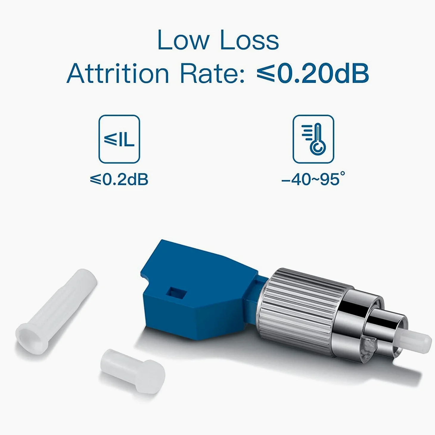 Lot de 20 adaptateurs de fibre optique FC mâle vers LC femelle - Localisateur visuel de défaut de fibre pour testeur de fibre optique monomode 9/125um - Adaptateur optique pour VFL