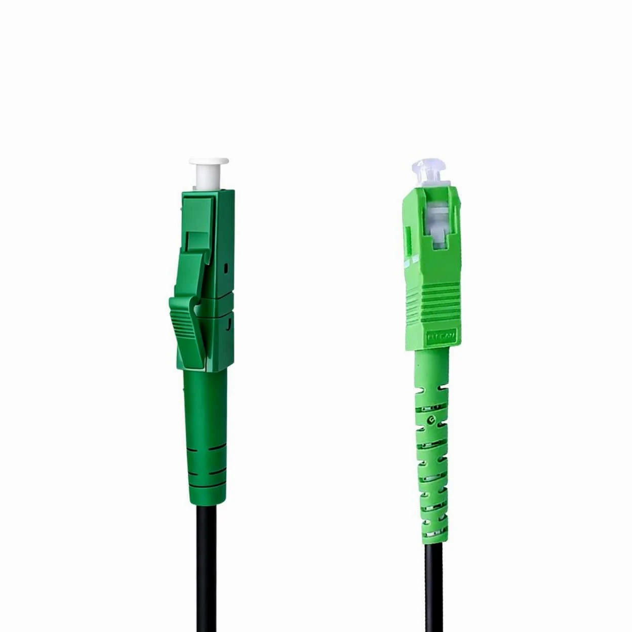 Câble de fibre optique monomode SC/APC vers LC/APC 150 m 3,0 mm G657B3 OS2 Simplex, LSZH, noir, faible amortissement, câble de raccordement FTTH pour routeur et ONT, 150 mètres