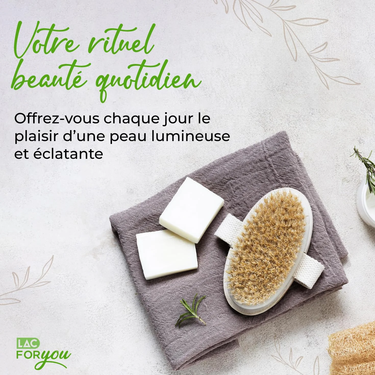 Brossage a Sec Drainage Lymphatique en Bois et Poils Naturels - Exfoliante Corps et Massage Anti-Cellulite