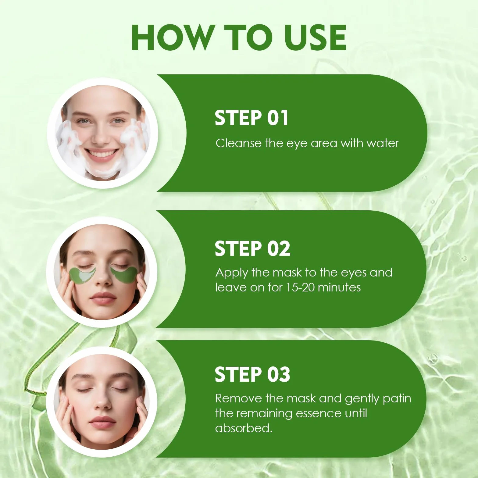 Patchs Yeux Anti Cernes à L’Aloe Vera Et Collagène, Soin Hydratant Réduire Rides Poches Fatigue