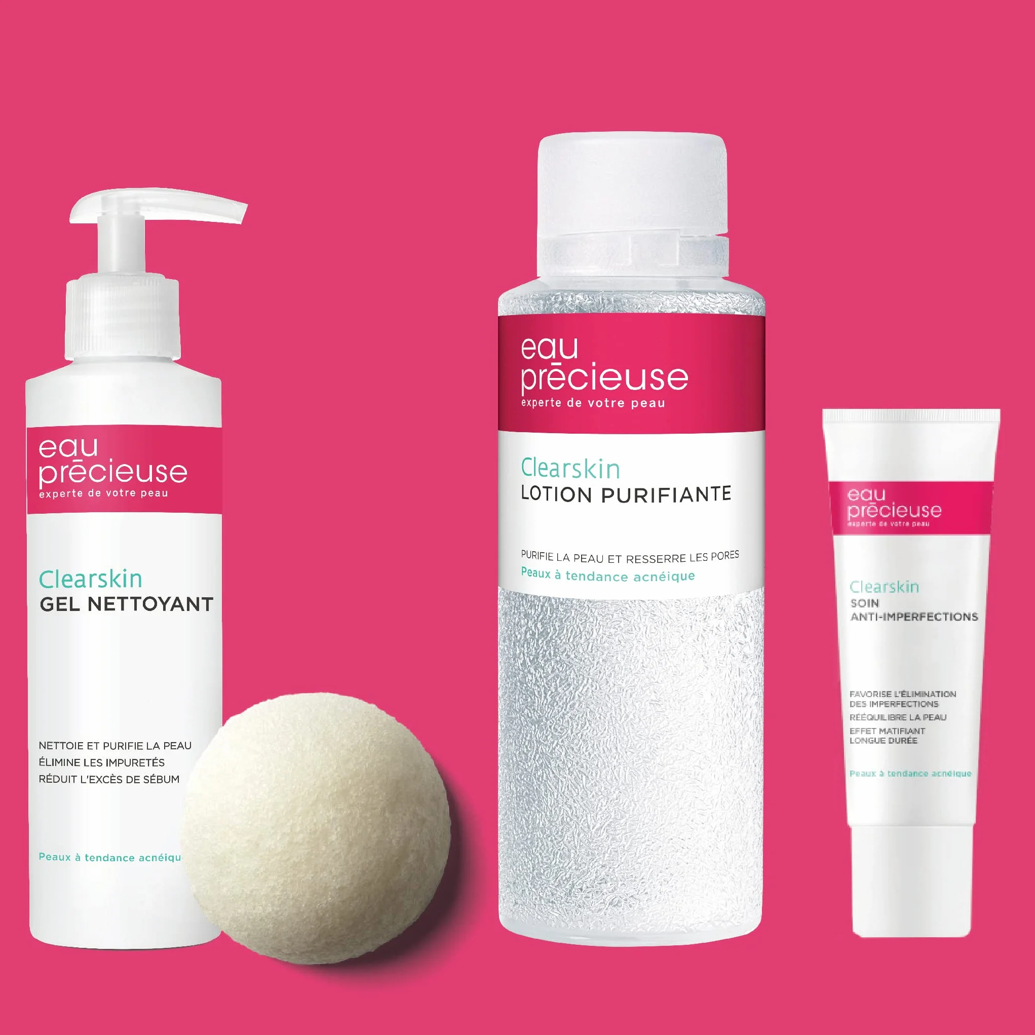 Eau Précieuse Trousse Mes Indispensables 3 Soins Visage Lotion Purifiante Gel Nettoyant Soin Anti-Imperfections