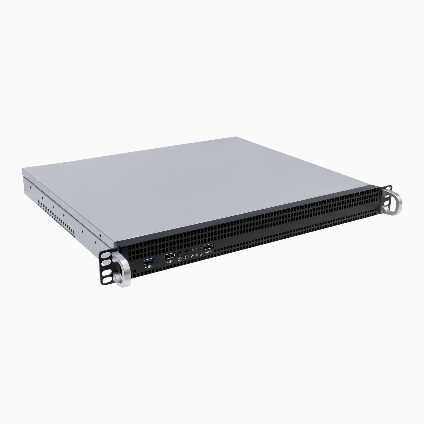 UNYKAch Châssis Rack 1U 19" UK1029, 430 (L) x 380 (l) x 45 (H) mm, boîtier avec Filtre Anti-poussière, 2 Ports USB 2.0, 1 Port USB 3.0, 3 Ventilateurs Double Boule 40 mm