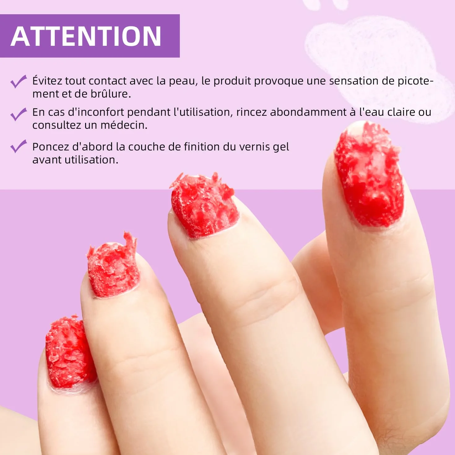 JODSONE Dissolvant Vernis Semi Permanent 18ML, Pas de Trempage Requis, 3-5 Minutes