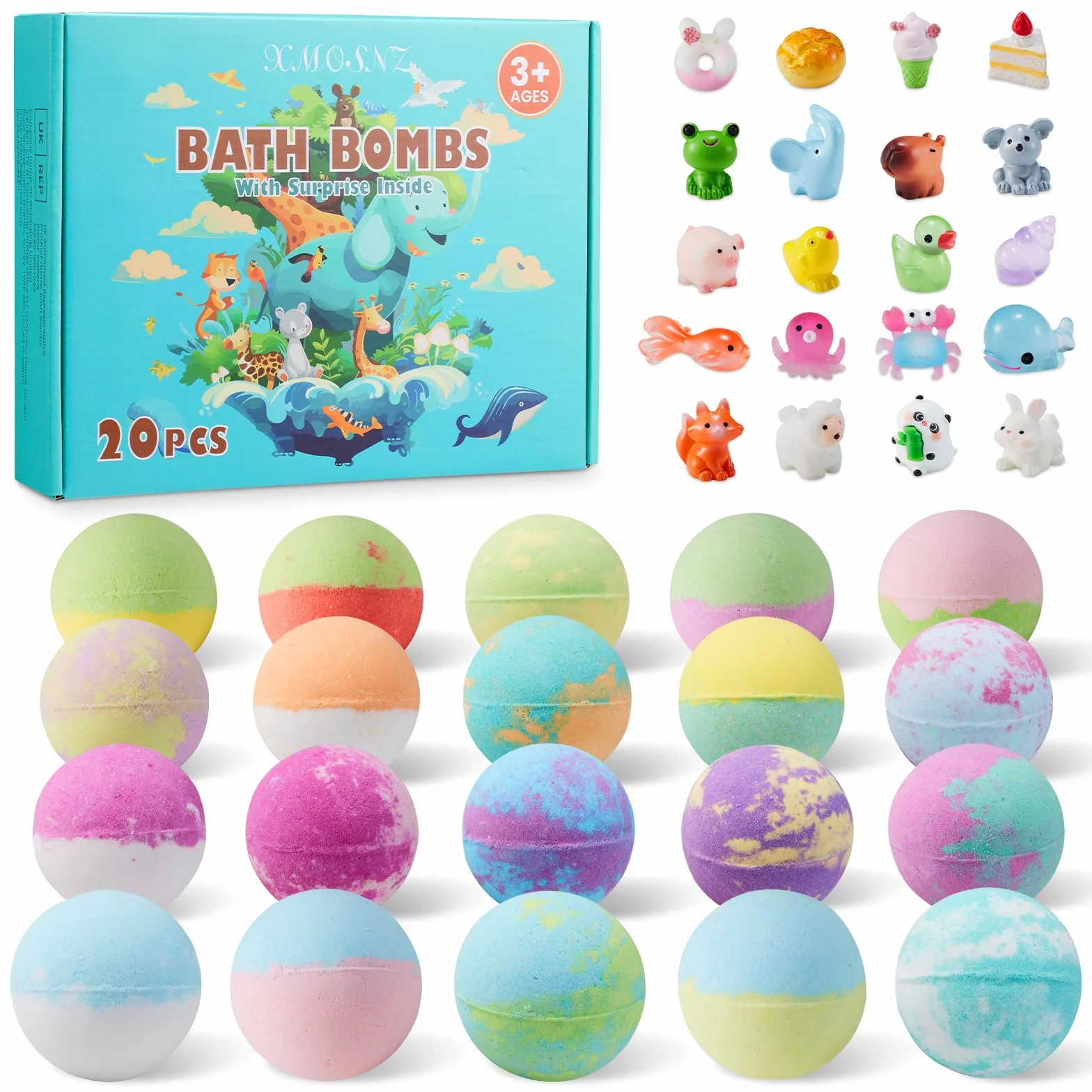 Bombes de Bain pour Enfants avec Jouets Surprises Boules Pétillantes Faites à la Main Cadeau d'Anniversaire