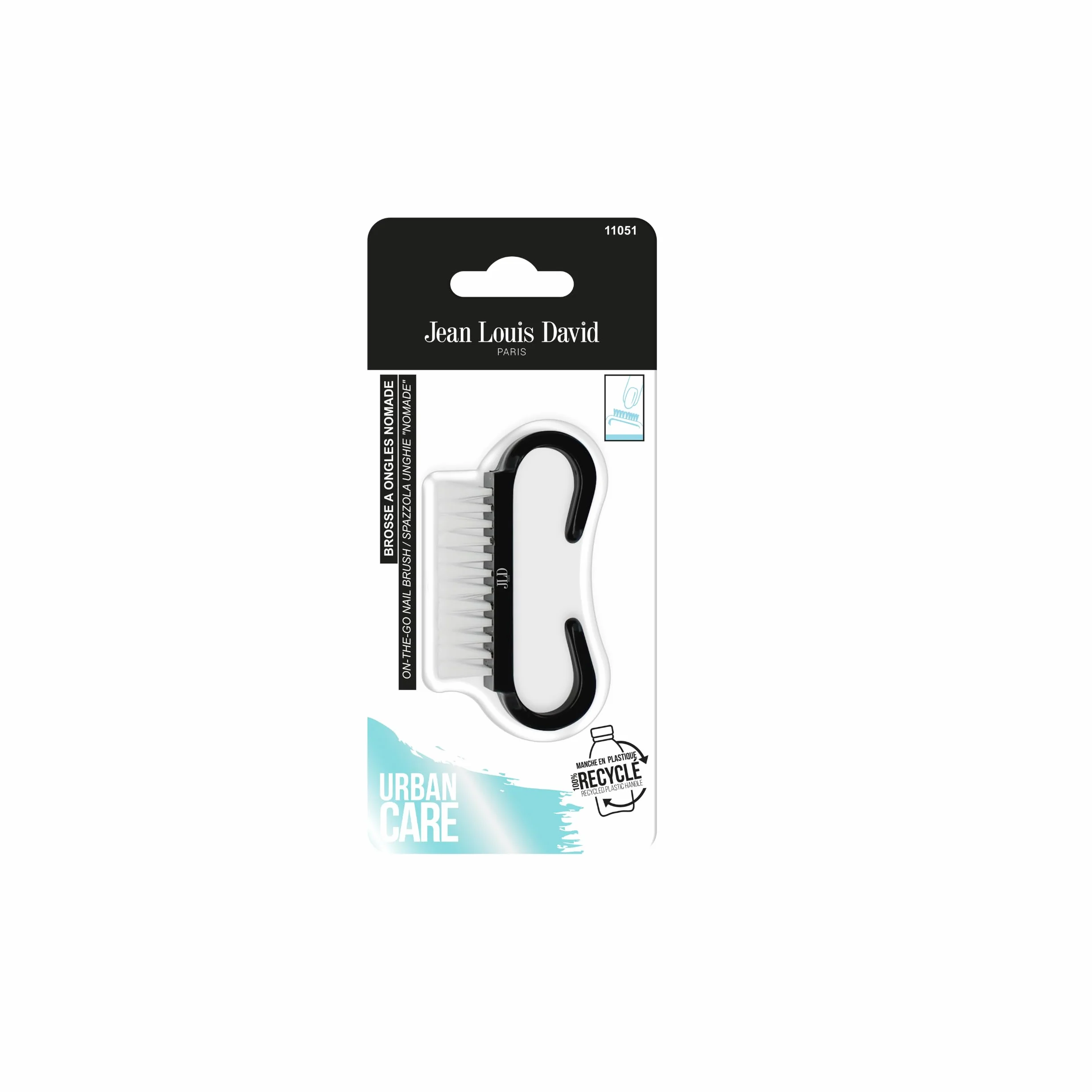 Jean Louis David Brosse pour ongles avec poignée recourbée Manch en plastique recyclé