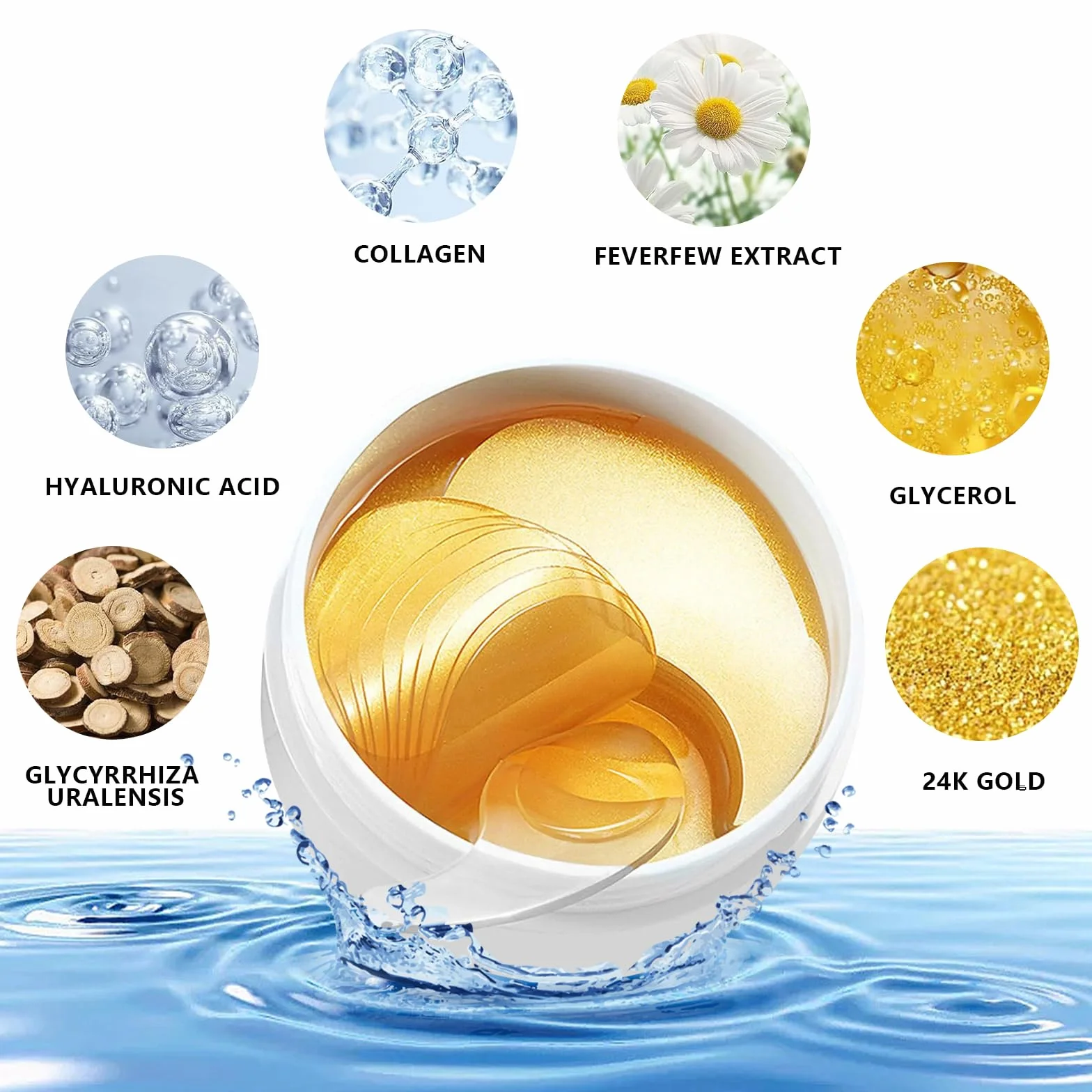 Patch Anti Cernes Yeux 60 Patch Gold Masque Contour des Yeux Hydratant