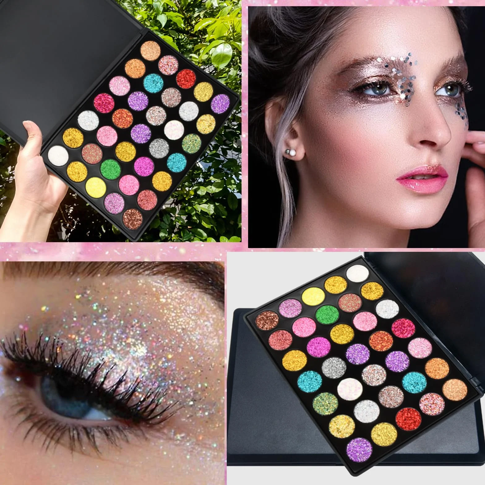 Palette Fard à Paupières Professionnel 35 Couleurs Glitter Yeux Longue Durée Scène