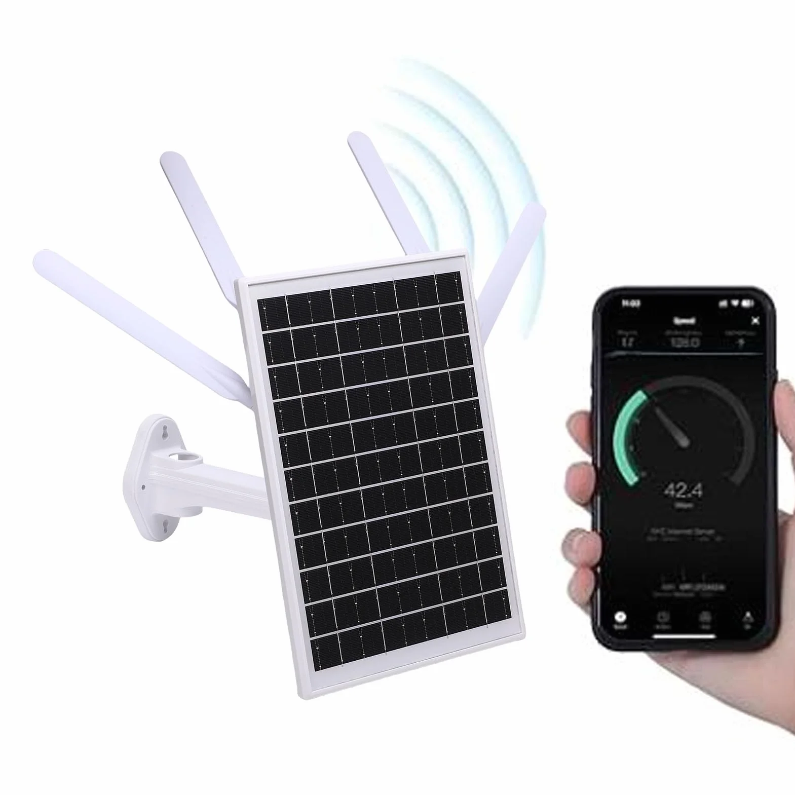 Bewinner Routeur de Modem 4G à énergie Solaire avec Extension WiFi 6, Panneau Solaire 12W, Batterie de 18000mAh, IP66 Proof, Portée de 150 M, Emplacement pour Carte SIM pour Le Camping (Antennes