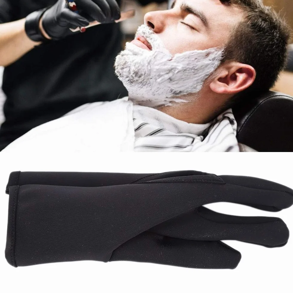 Gant de coiffure protection 3 doigts isolant salon noir