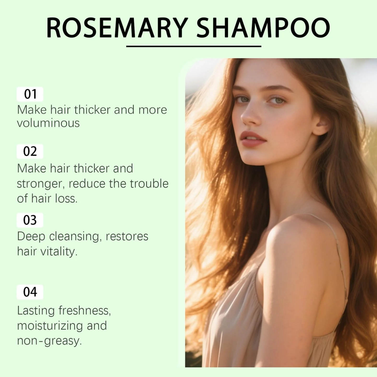 Shampooing au romarin à la kératine hydrolysé pour croissance des cheveux lot de 2
