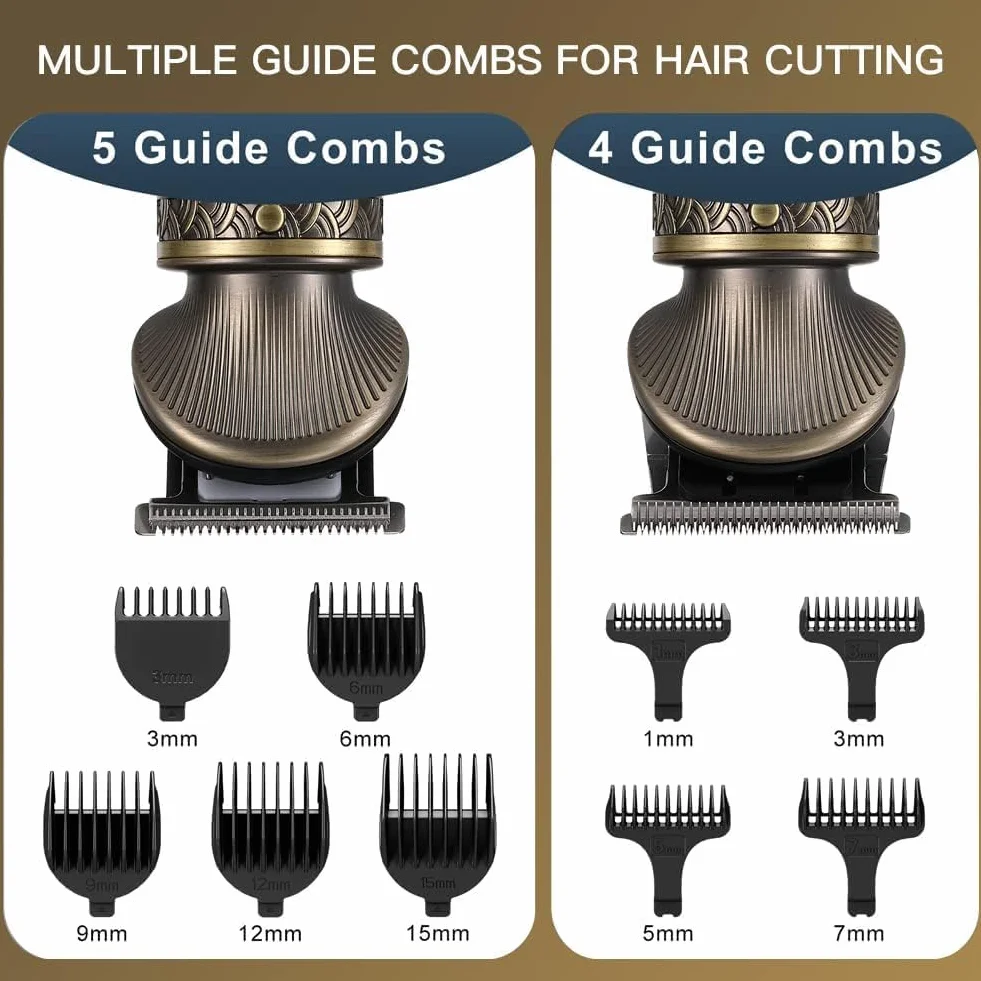 Surker Tondeuse Barbe Homme Professionnelle 7 en 1 Lame en T Coupe Cheveux Chauve 0 mm Rasoir électrique Précision Nez
