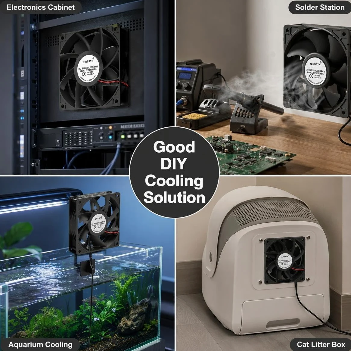 Ventilateur d'ordinateur haute CFM 120 mm x 38 mm 110 V 220 V AC à vitesse variable pour récepteur Xbox DVR PlayStation Mining Rig Case Serveur Tente de culture Station de travail GPU