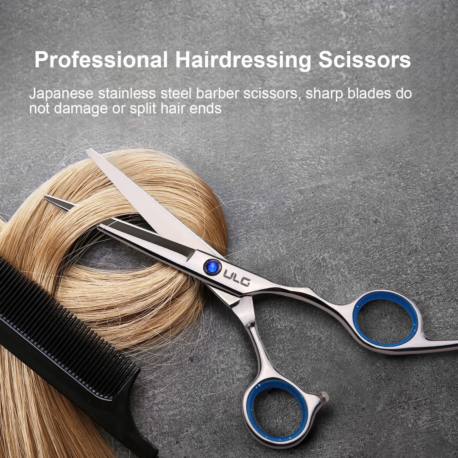 Ciseaux de coiffure Ulg Extra Sharp 16,5 cm acier inoxydable japonais repose-doigt amovible
