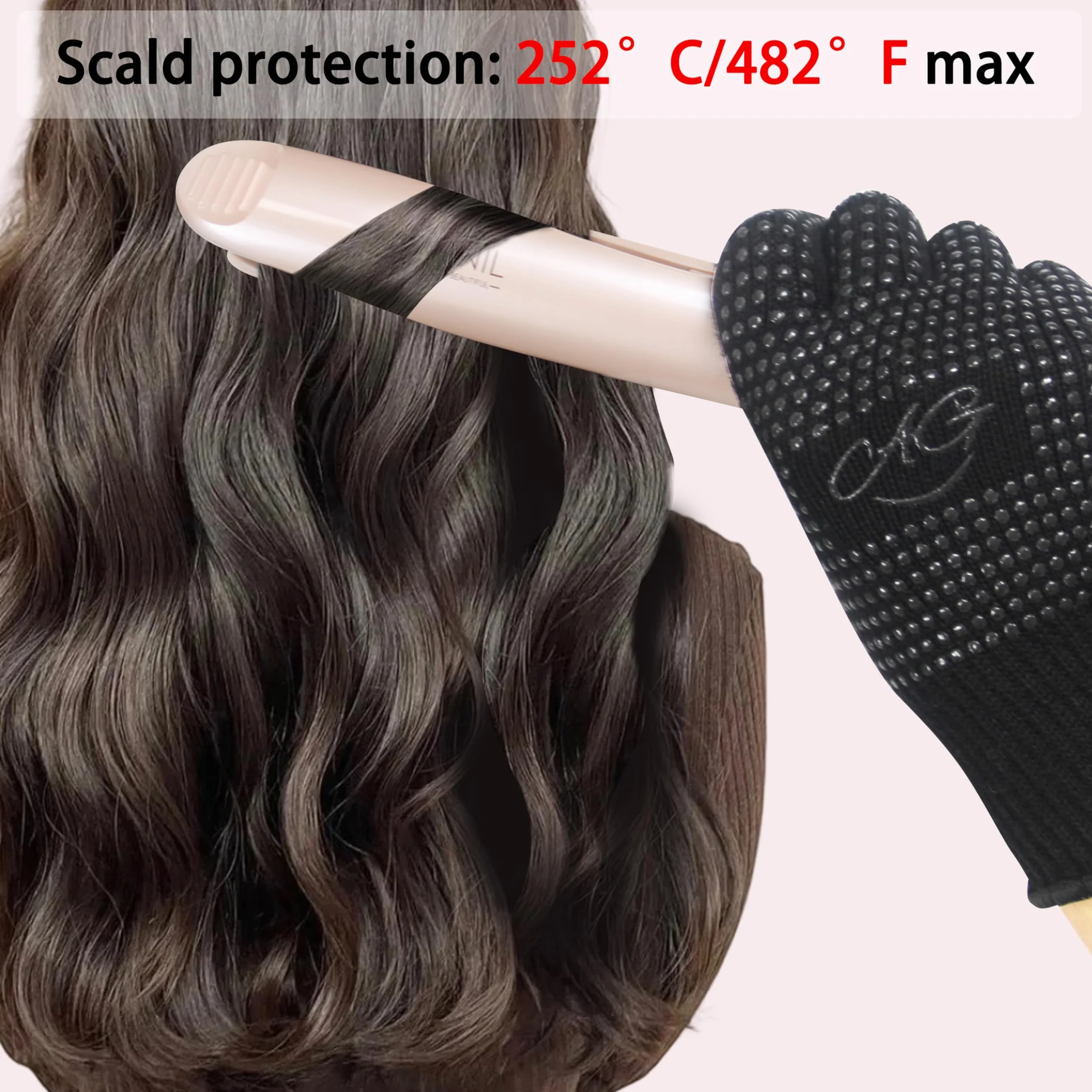 ANGENIL Gants thermorésistants antidérapants double face avec picots en silicone pour coiffage, lot de 2, noirs
