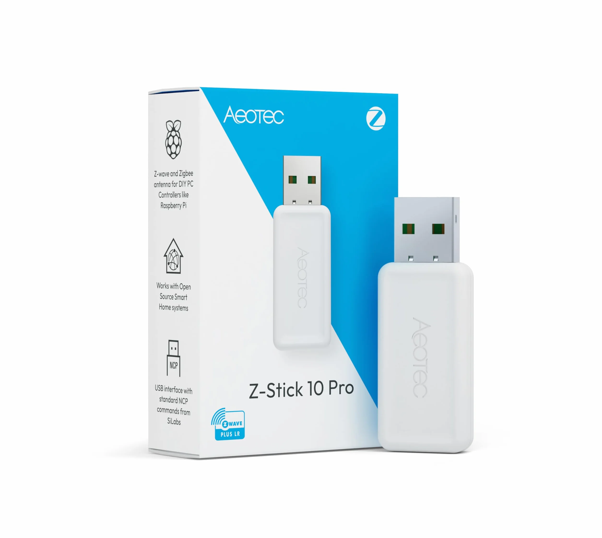 AEOTEC Z-Stick 10 Pro Adaptateur USB Zigbee 3.0 Z-Wave 800 Series Contrôleur HomeAssistant Zigbee2MQTT Long Range 1 km