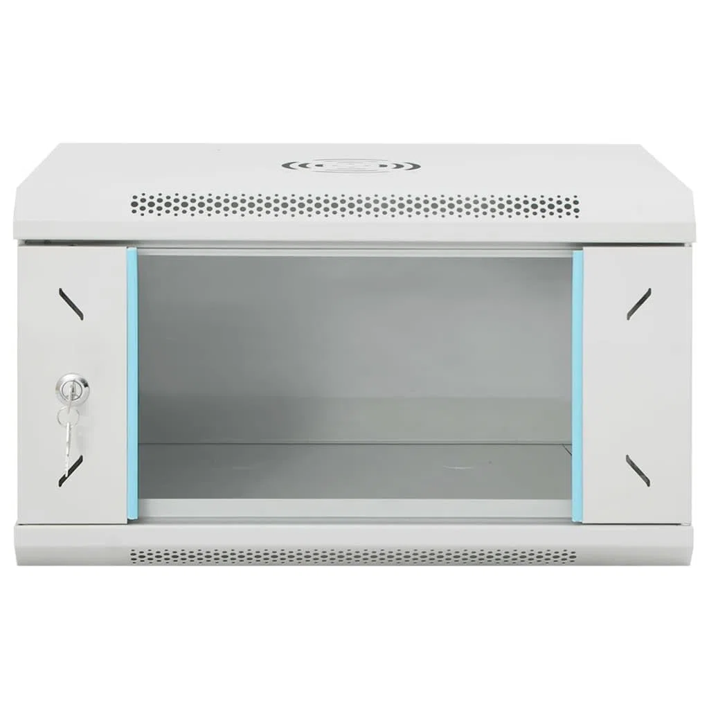 Homgoday 6U Armoire réseau murale IP20 53 x 40 x 30 cm, armoire de données, équipement de réseau de données mural avec serrure de porte d'entrée type 2