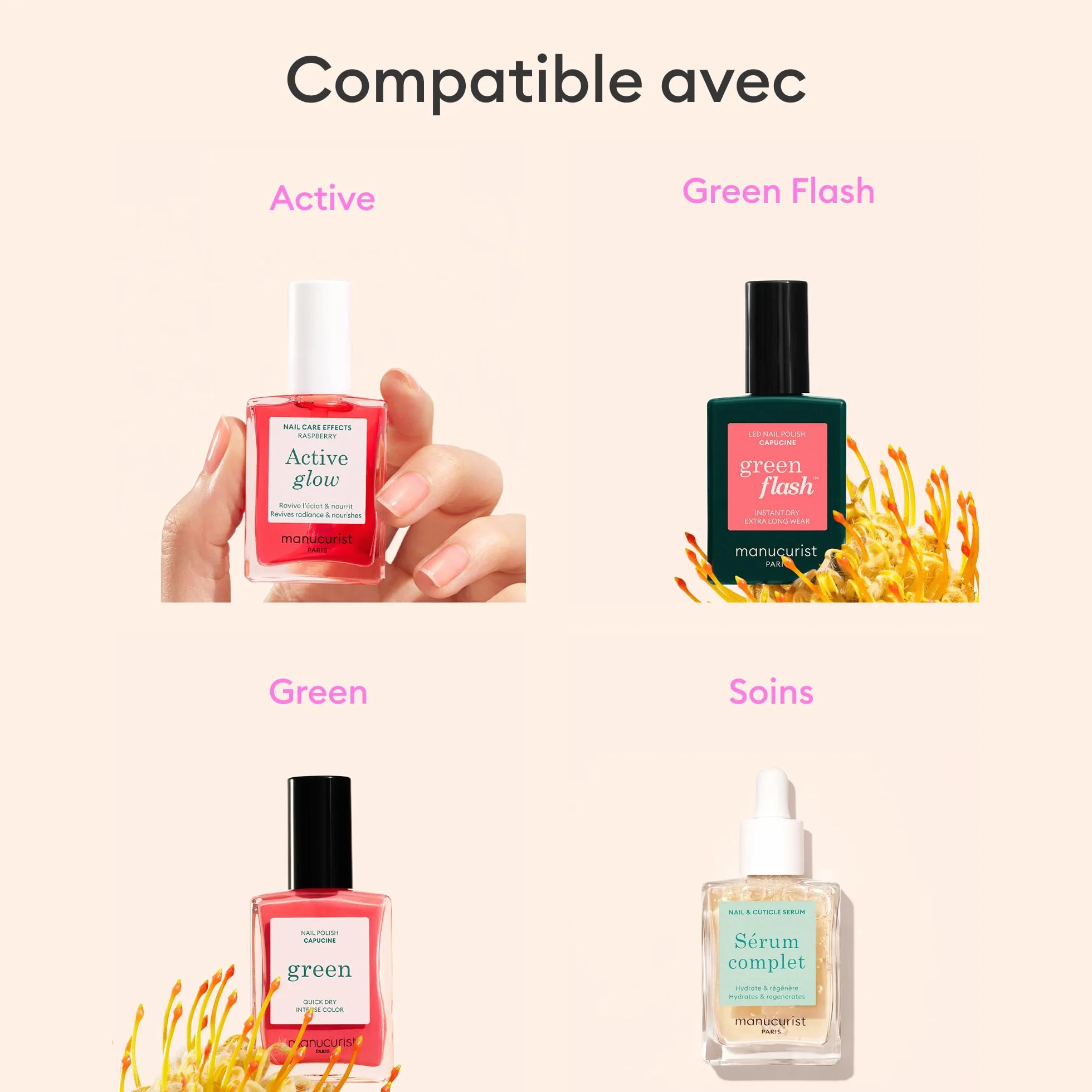 Manucurist Mani Helper - Applicateur pour Vernis à Ongles Classique Green, Outil Manucure