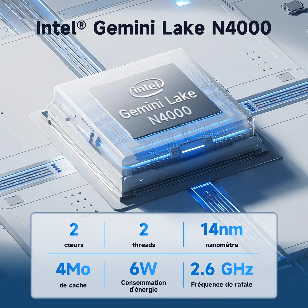BMAX B1 Mini PC 8 Go LPDDR4 128 Go eMMC W-11 Gemini Lake N4000 (jusqu'à 2,6 GHz) Double écran Prend en Charge 4K HDMI, WiFi 2,4 G/5 G, Bluetooth 5.0 PC Domestique, Ordinateur de Bureau