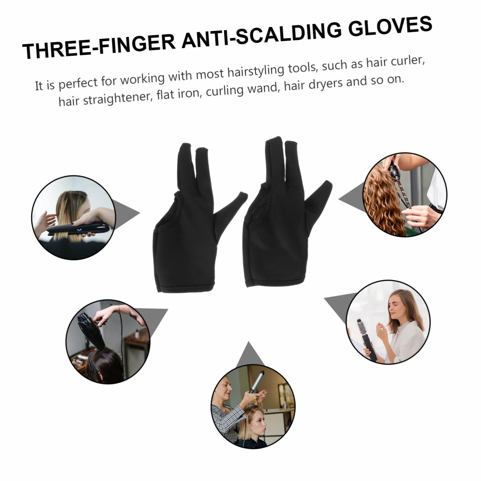 Anti-Chaleur De Coiffure Thermiques 2 Pièces Protecteurs De Doigts 8.27x3.54in