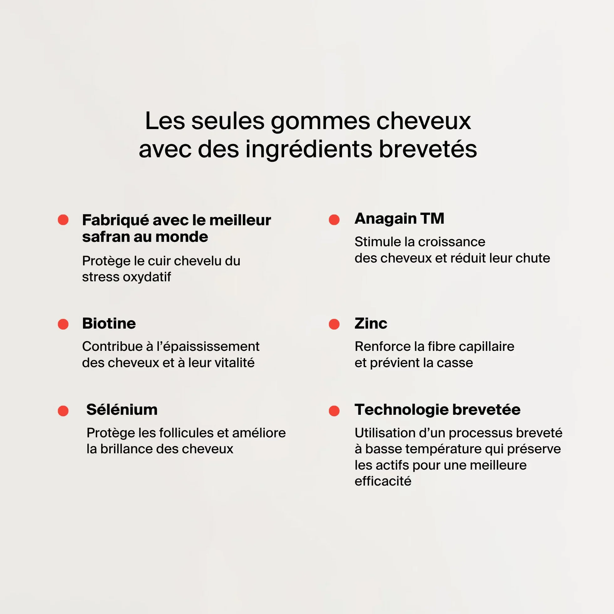 Naali Cheveux Gummies Safran AnaGain Zinc Sélénium 60 Gommes Complément Alimentaire Beauté Capillaire Maintien des Cheveux Normaux Sans Sucre Goût Framboise