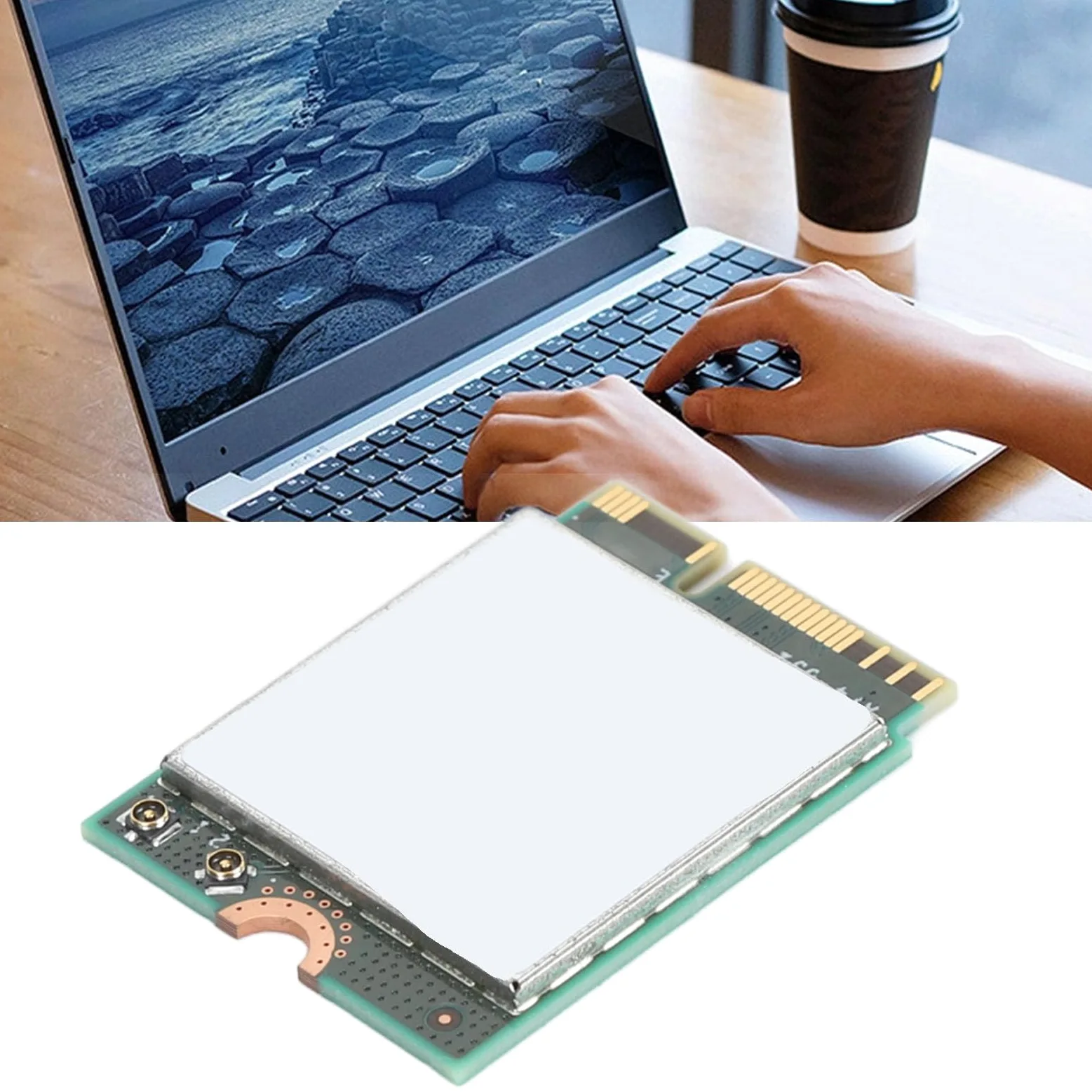 Carte Réseau sans Fil, pour WiFi 7 BE200 Bluetooth 5.4 5800 Mbps, Adaptateur Réseau Tri-Bande 2,4 GHz 5,8 GHz 6 GHz, Interface M.2 NGFF, pour Ordinateur Portable 10