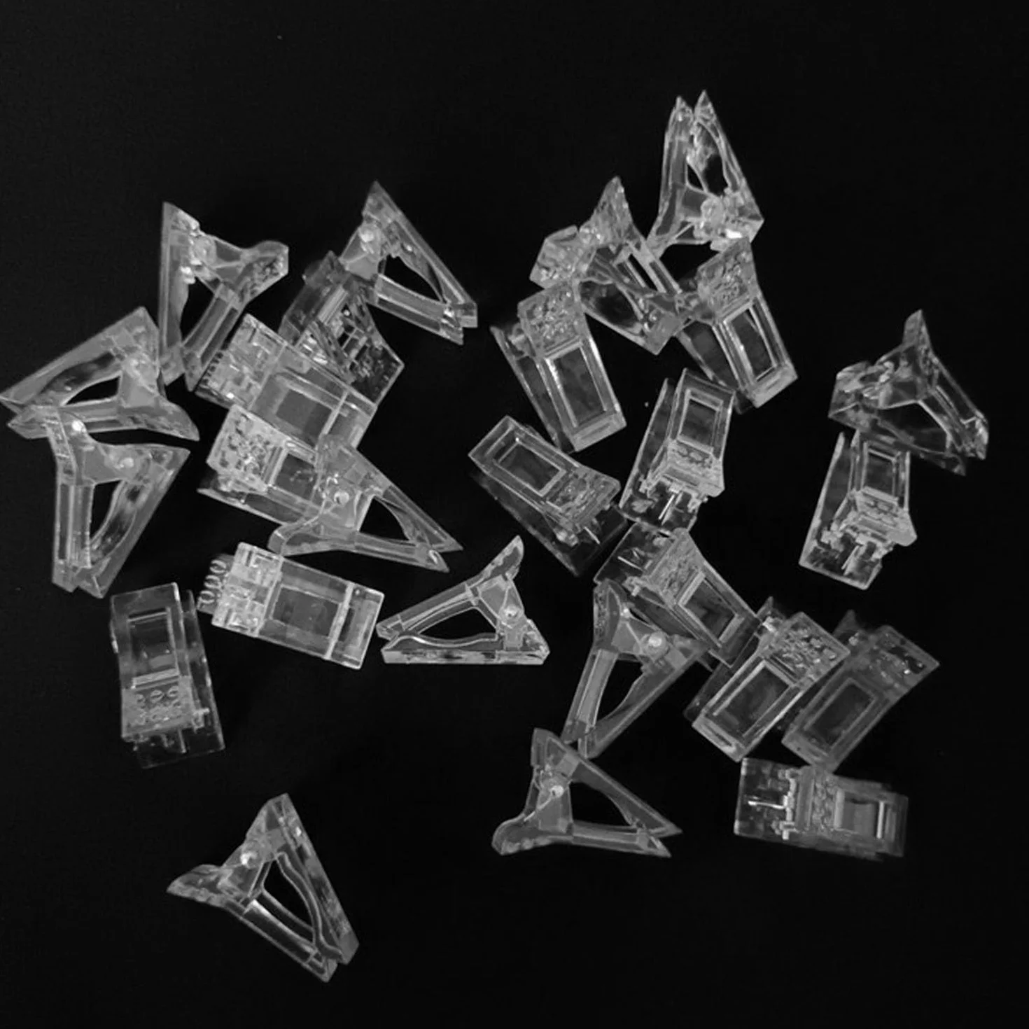 Pinces Ongles Transparentes en Gel, Clip à Ongles Cristal pour Extensions d'Ongles et Manucure (Blanc)