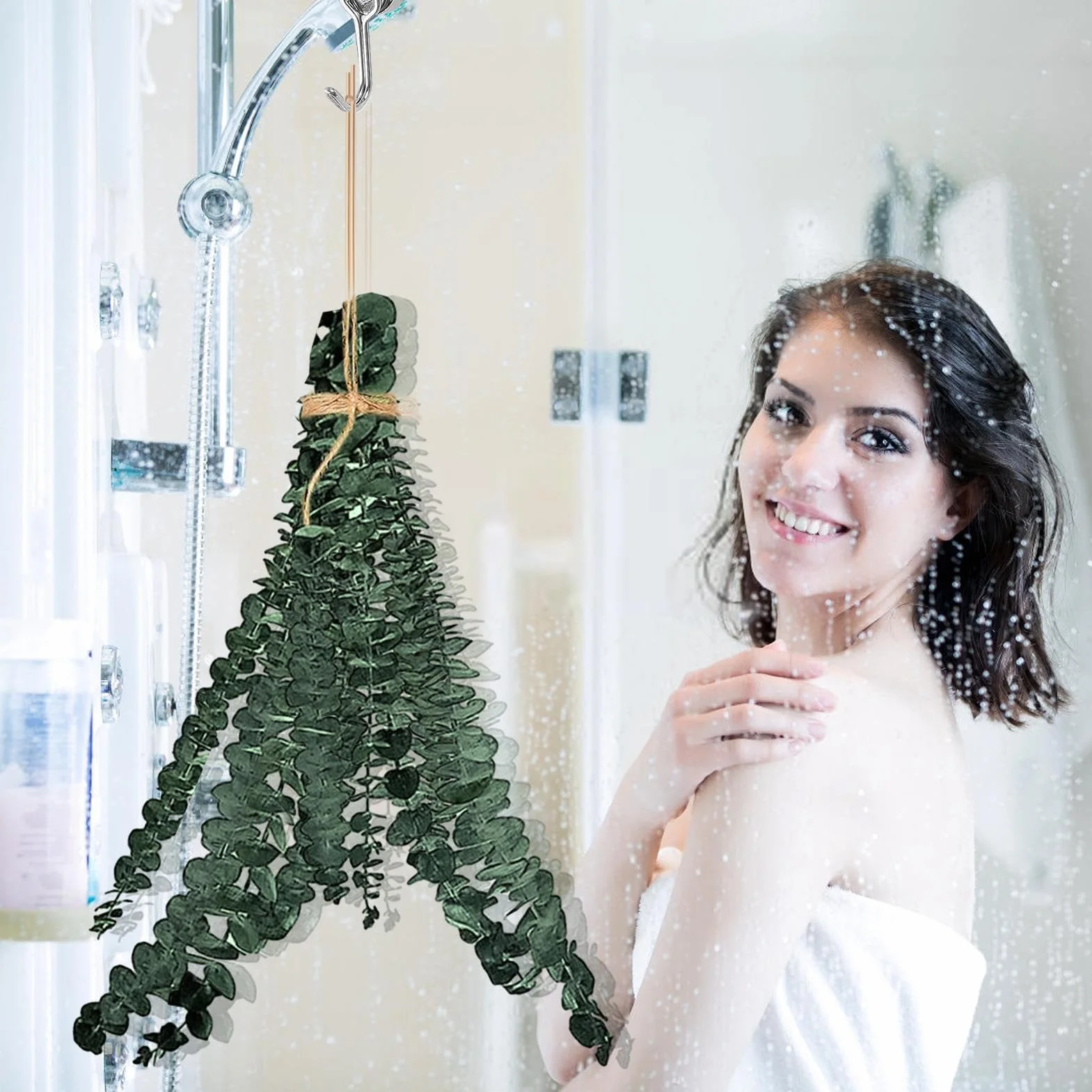 Eucalyptus sec 10 tiges pour salle de bain parfum rafraîchissant
