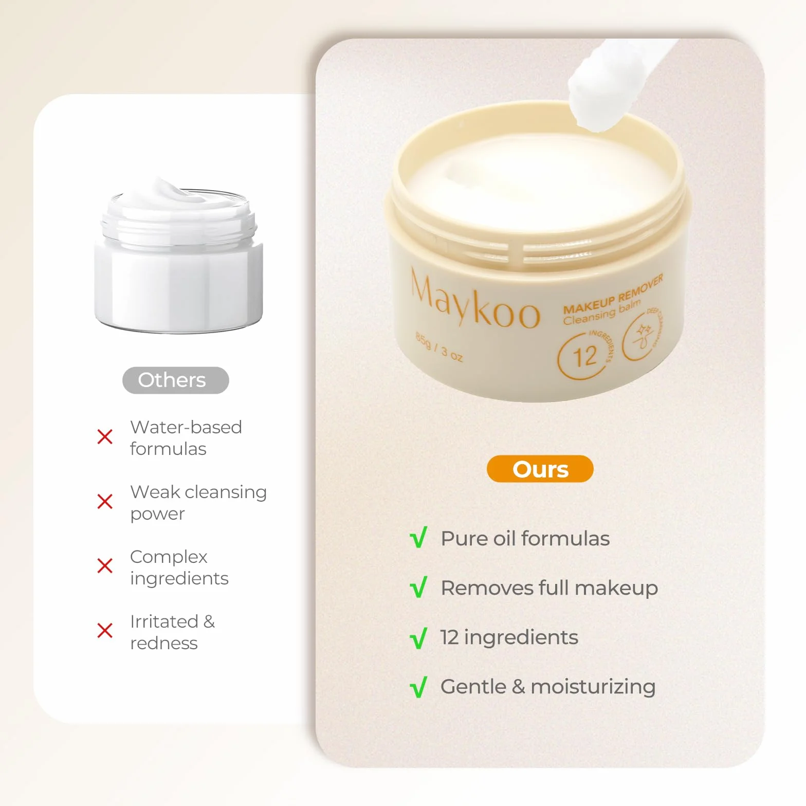 Baume nettoyant visage 85 g Vaccinium myrtillus huile de pamplemousse démaquillant doux hydratant végétalien