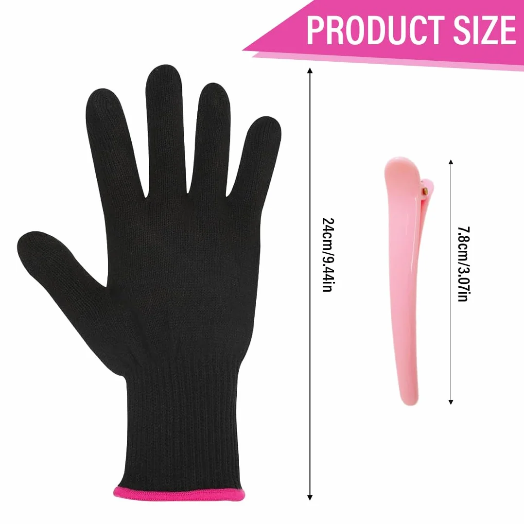 Gants de coiffure thermiques Lot de 2 résistants à la chaleur avec pinces à poudre