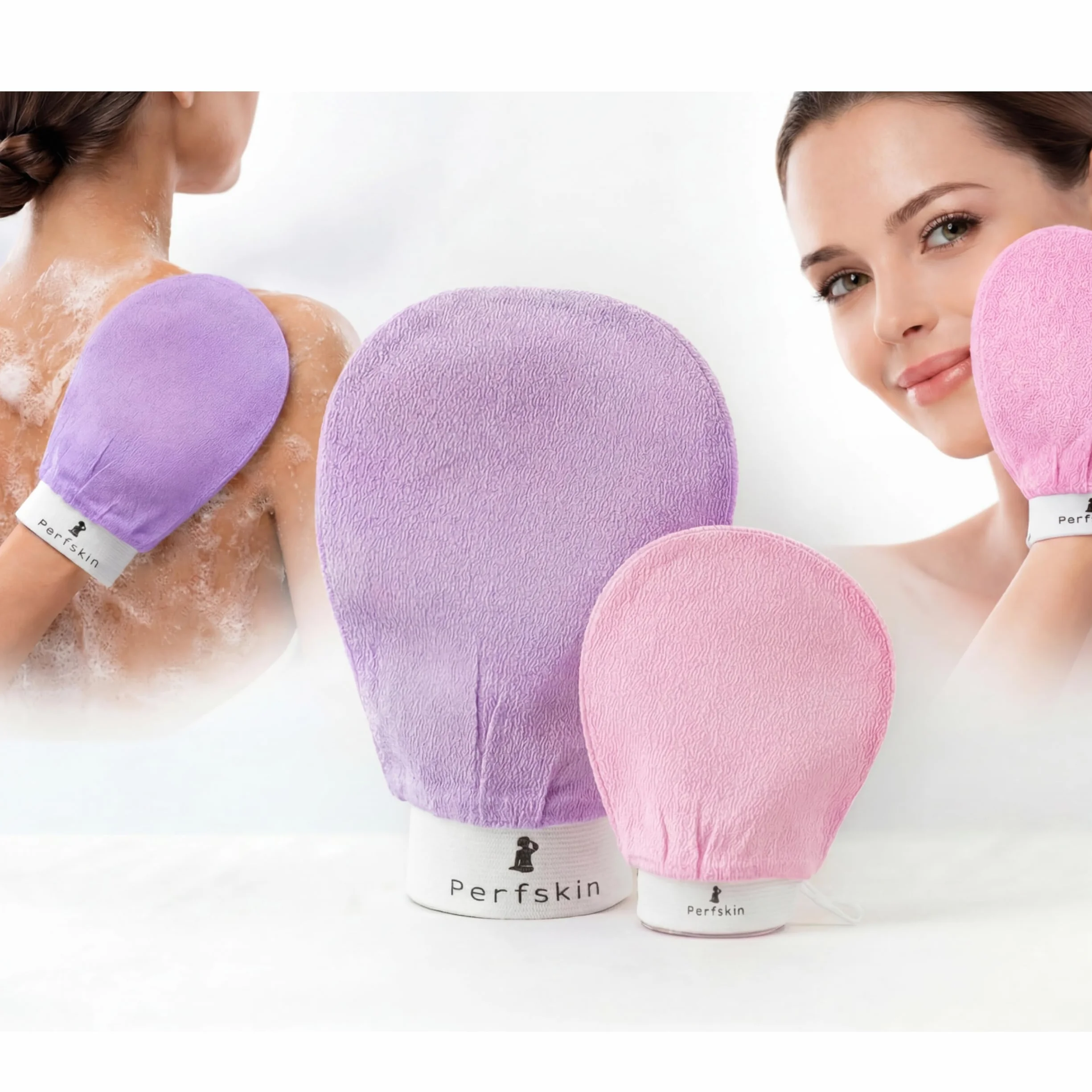 Gants Exfoliants Visage et Corps, Gant de Kessa Crin Viscose Gommage Élimine Cellules Mortes Peau d'Orange
