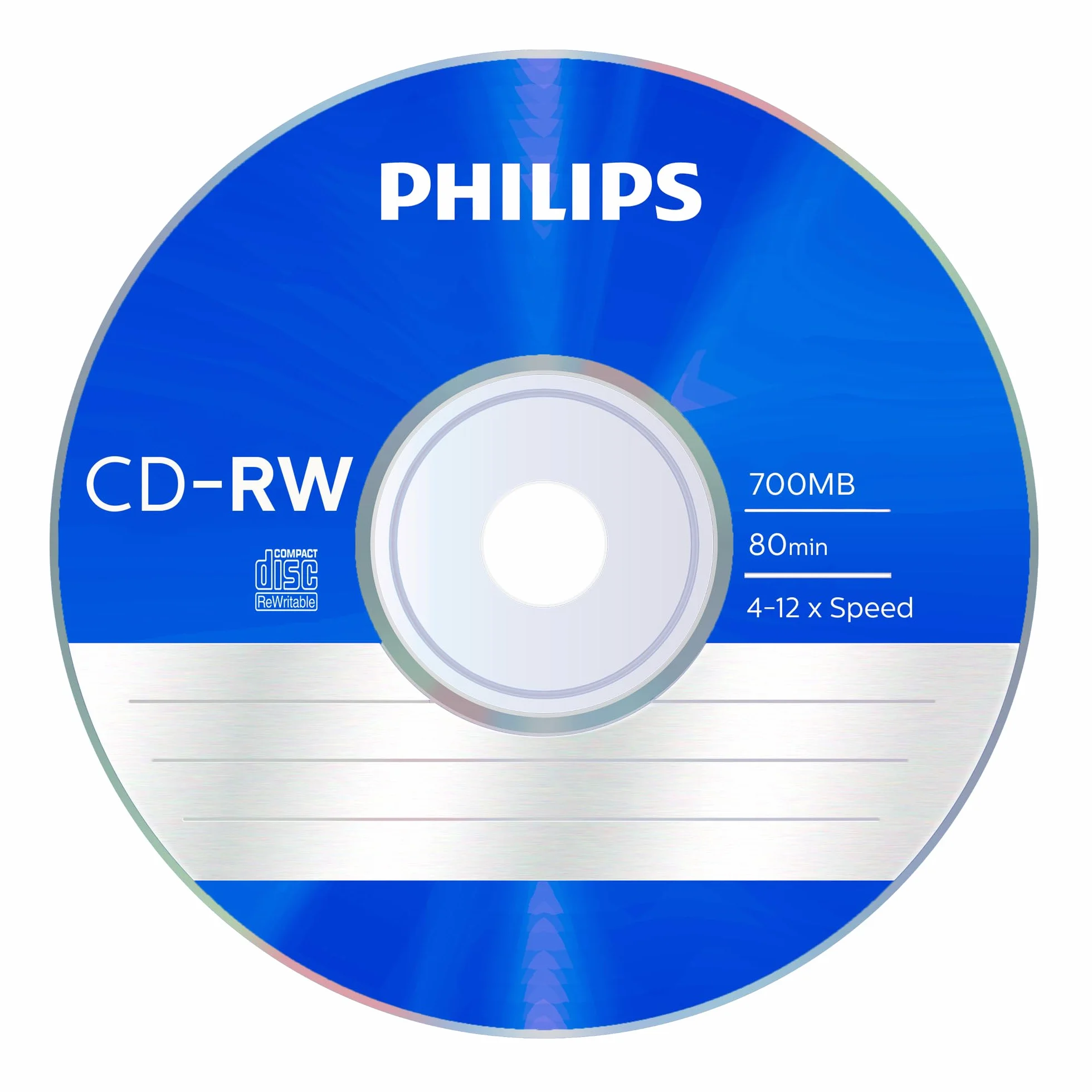 Philips CD-RW 700MB 80min 4-12x Speed 5 pièces Colored Slim Case