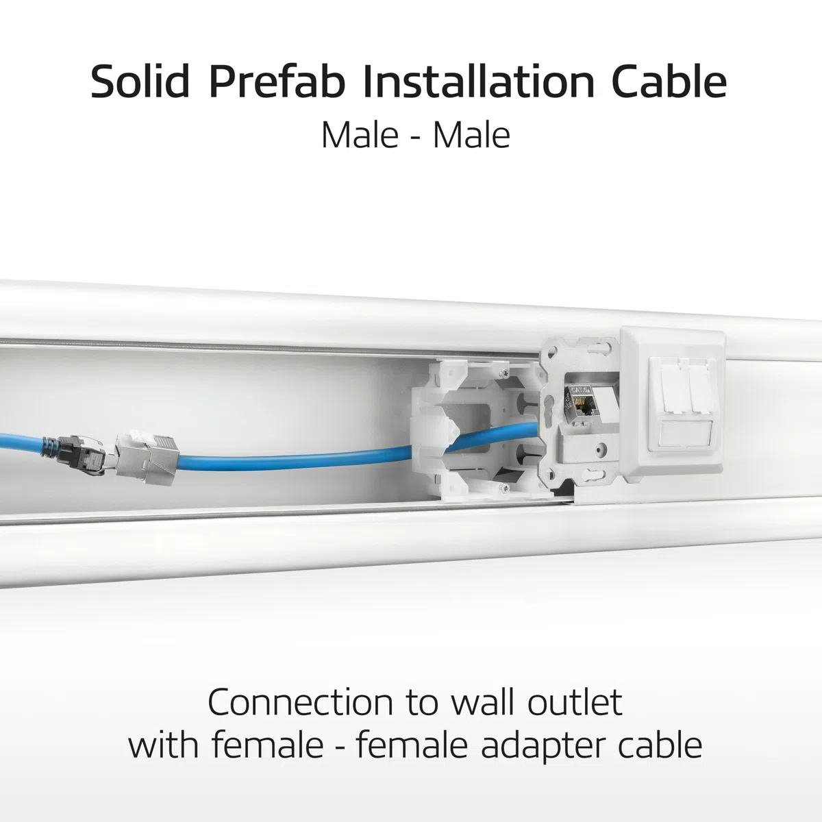 ACT Câble d'installation CAT6A S/FTP, 65 m, pré-assemblé, prise en charge 4PPoE, 100 W, 23 AWG, classification B2ca, connecteur RJ45, pour environnements à haut risque, mâle vers mâle - FB0065