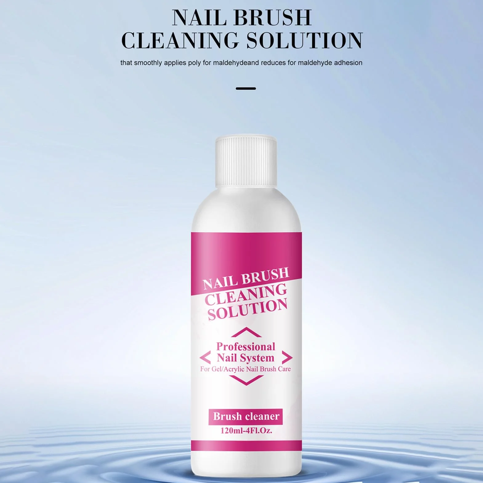 Slip Solution Nail Brush Cleaner Gel Remover Liquid 120ml Manicure Aid Salon-Grade Formula