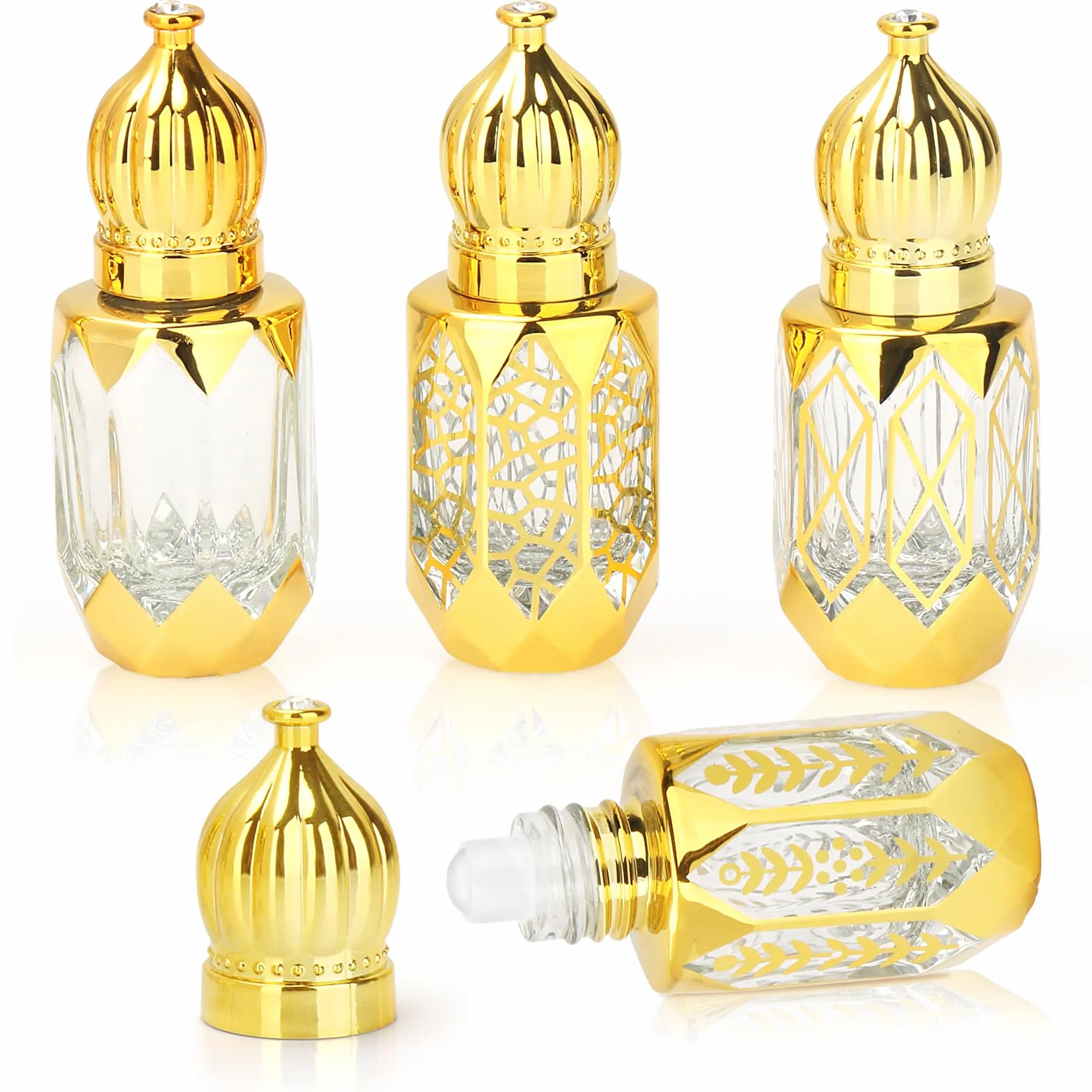 Flacon Roll on Huiles Essentielles Vide 6ml, Bouteilles Rouleaux Verre Bille Acier Inoxydable pour Huiles, Parfum, Cosmétiques