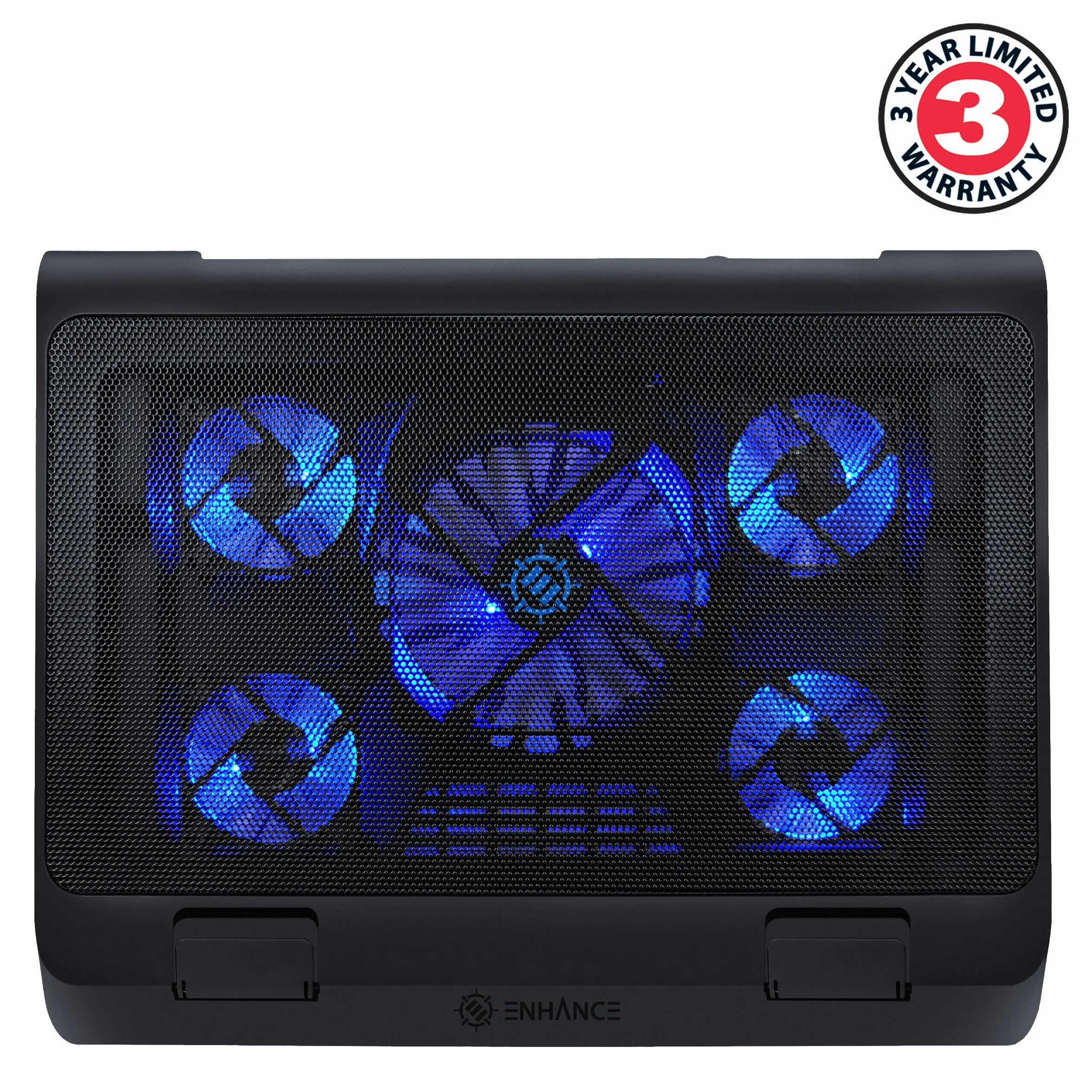 Plaque de Refroidissement PC Portable 5 Ventilateurs LED Bleues 2 Ports USB 40 x 32.4 cm