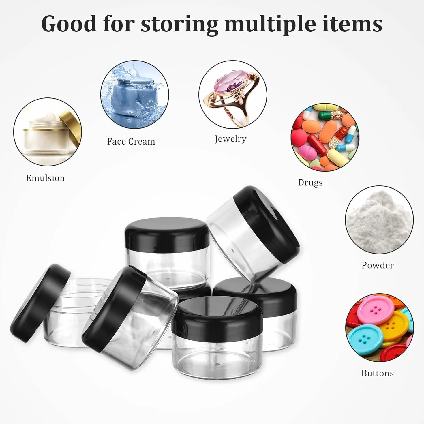 Flintronic 12PCS 50g/50ml Petit Pots Vide Cosmétiques Transparent avec Spatule et Étiquette pour Lotion Crème
