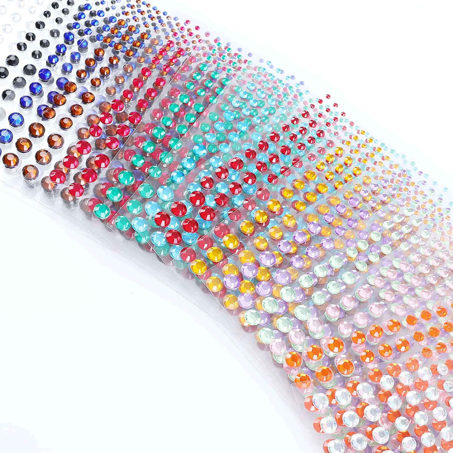 Strass Autocollant 3600 PCS 16 Couleurs 2-6MM Auto-adhésif Cristal DIY Artisanat Décoration