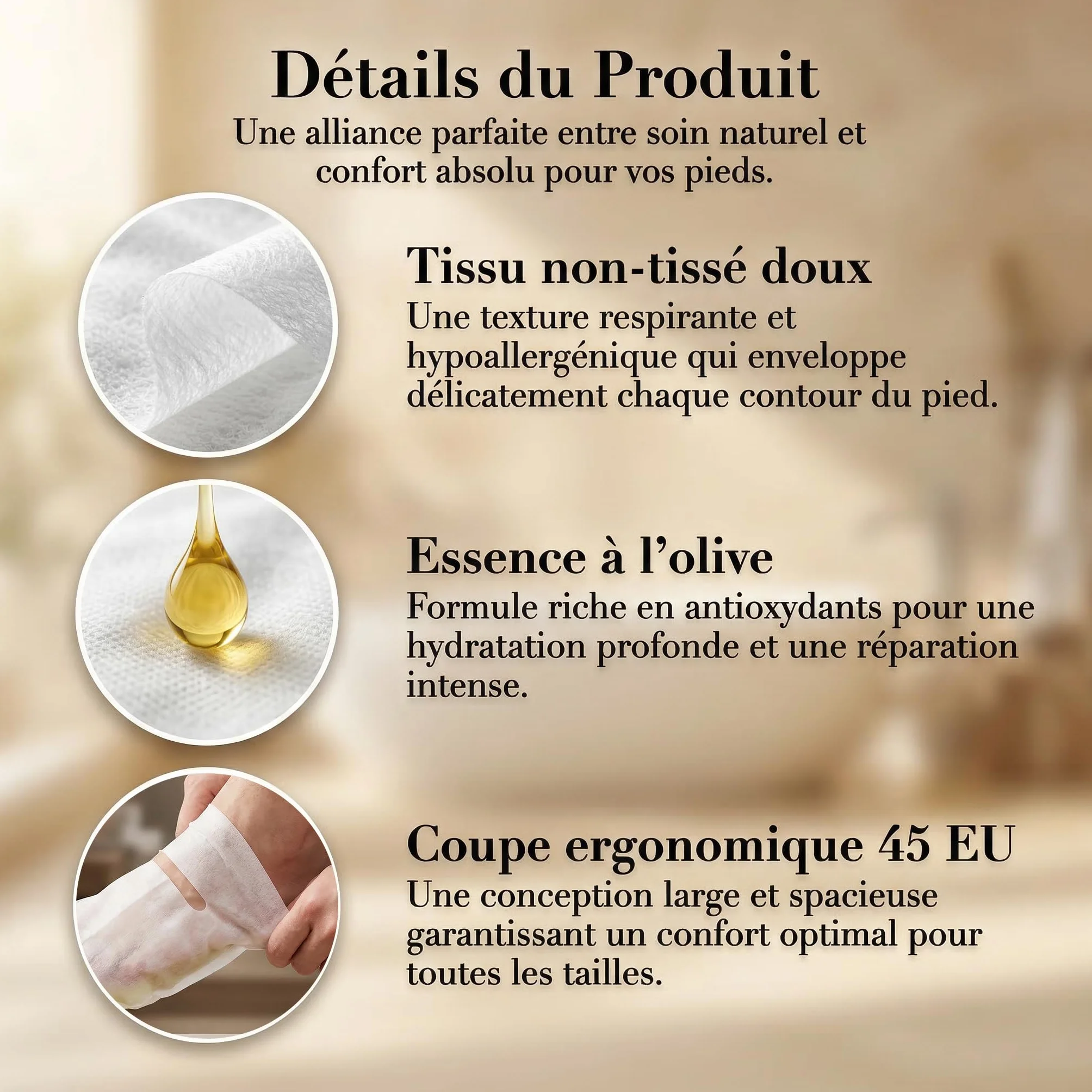 Masque Pieds Peeling Exfoliant Soin Hydratant 2 Paires Confort