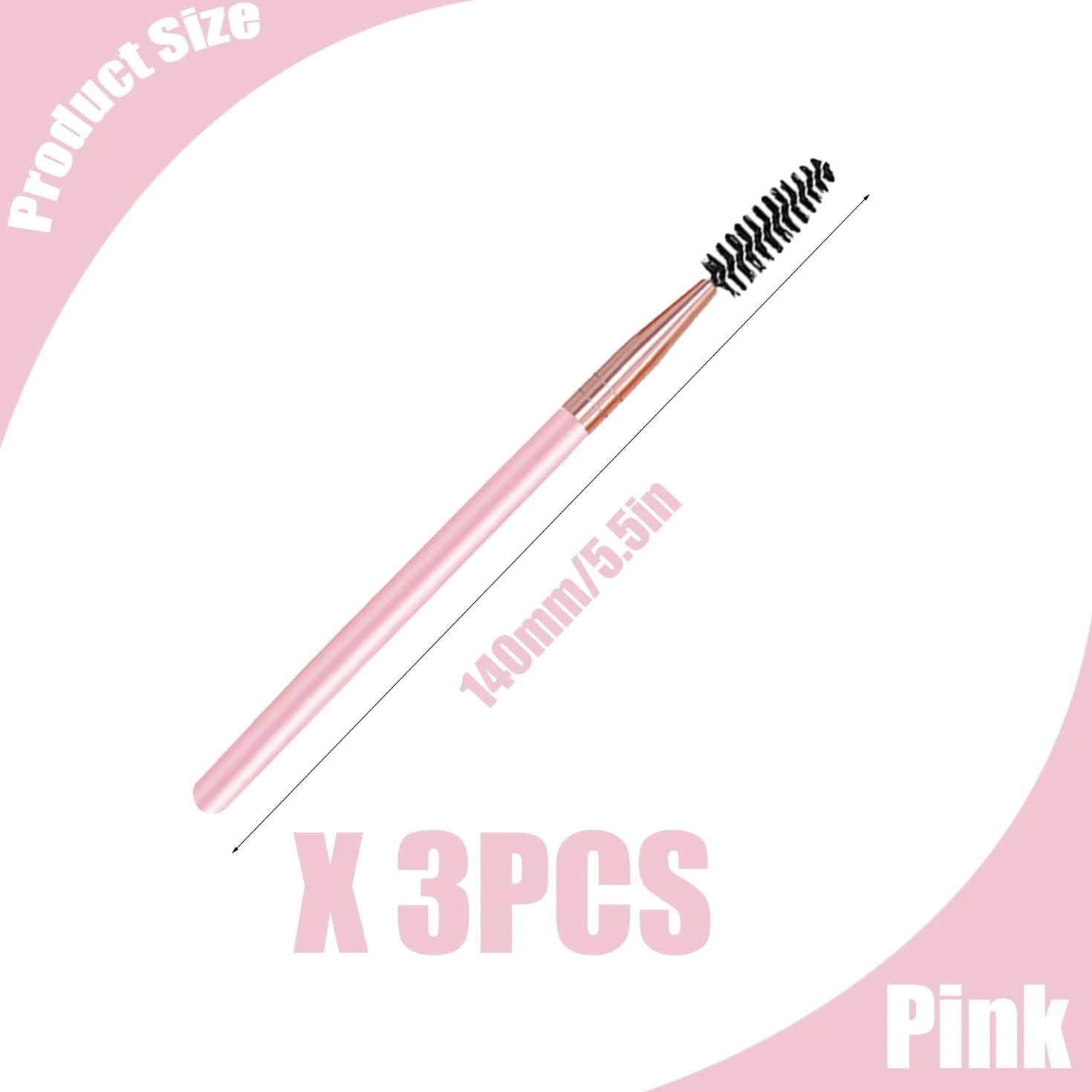 Brosse à Sourcils 3 Pièces, Goupillon Cils et Pinceau Applicateur Mascara