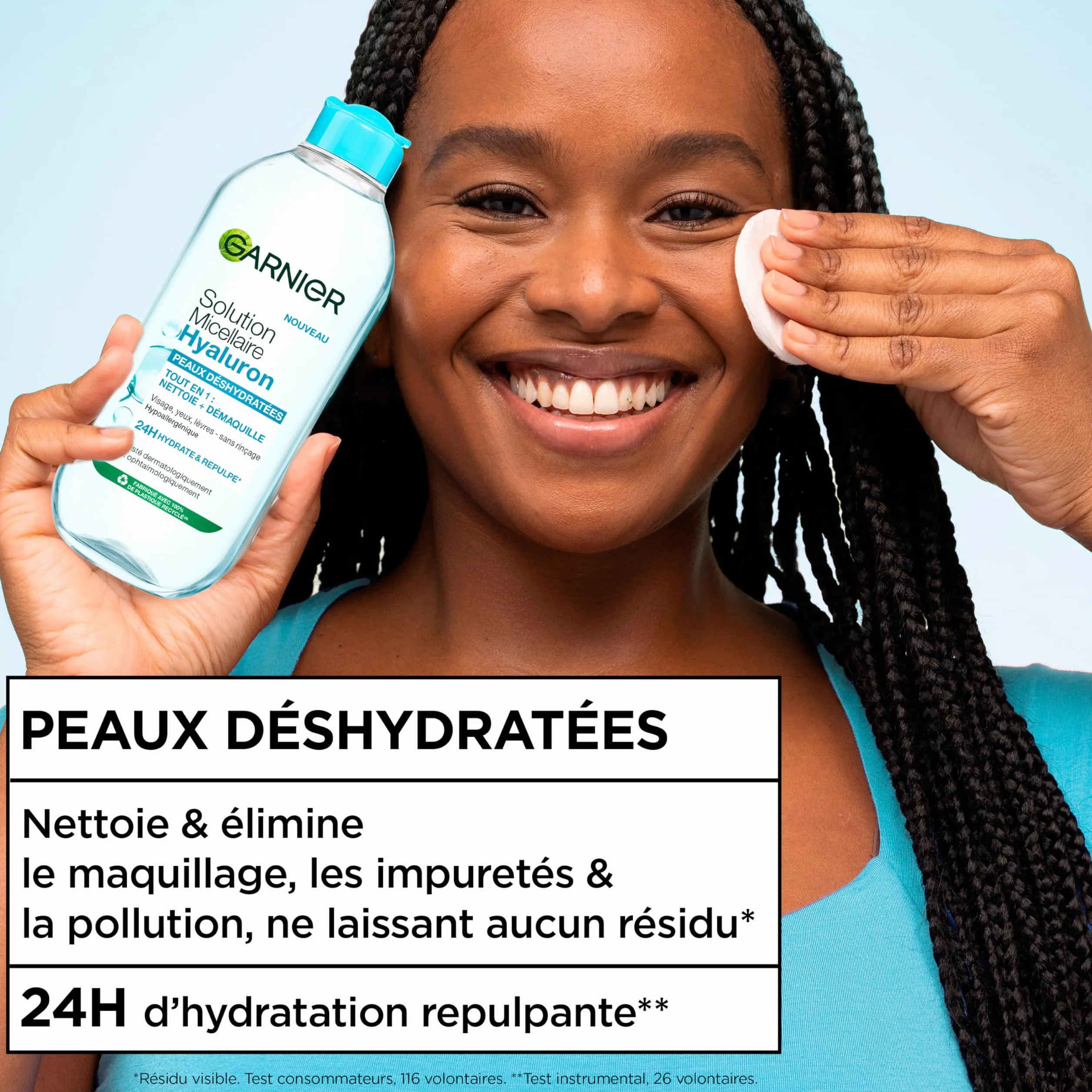 GARNIER Skin Active Solution Micellaire Tout-En-1 Micelles & Acide Hyaluronique 400 ml