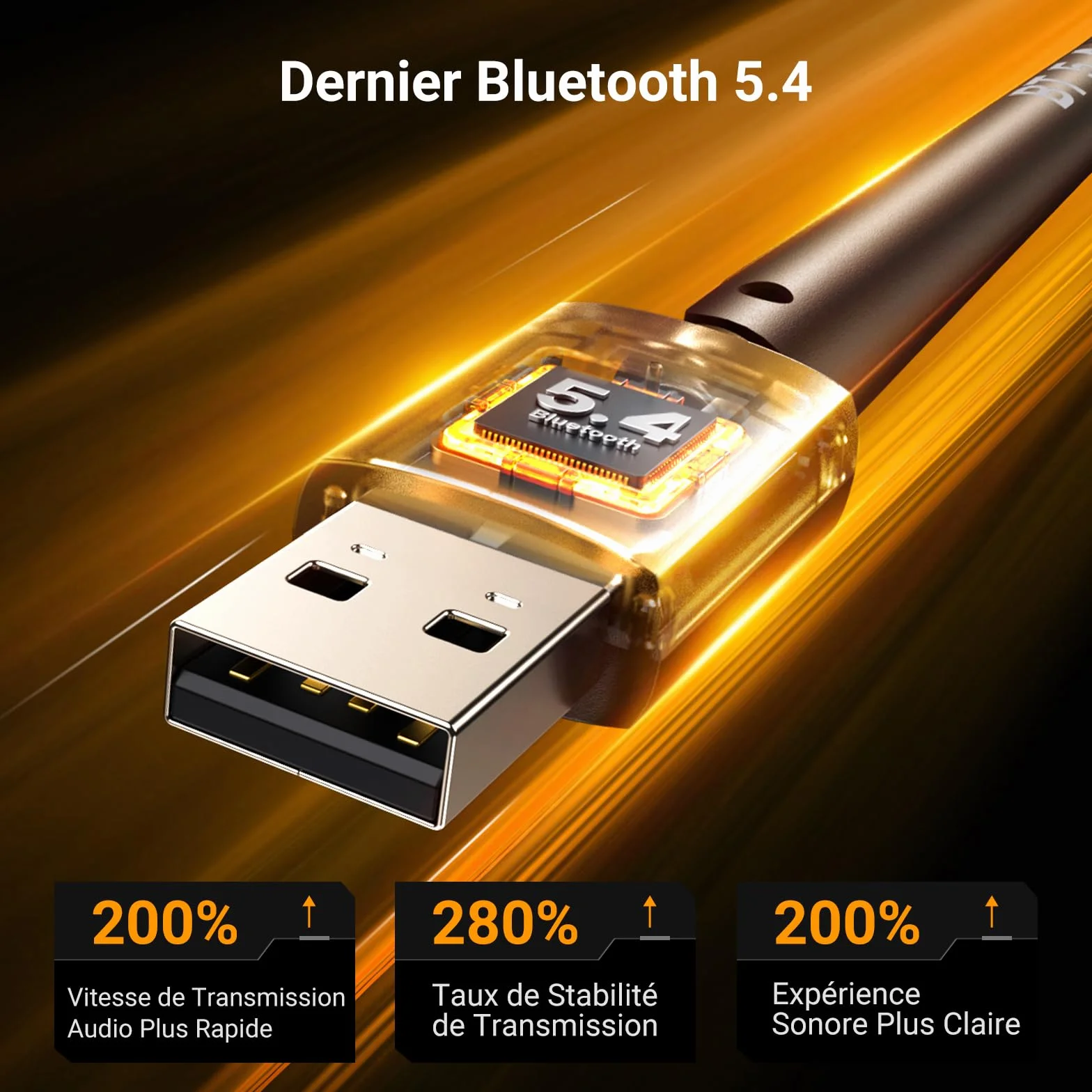 UGREEN Adaptateur USB Bluetooth 5.4 Haute Portée pour PC Windows 11 10 8.1