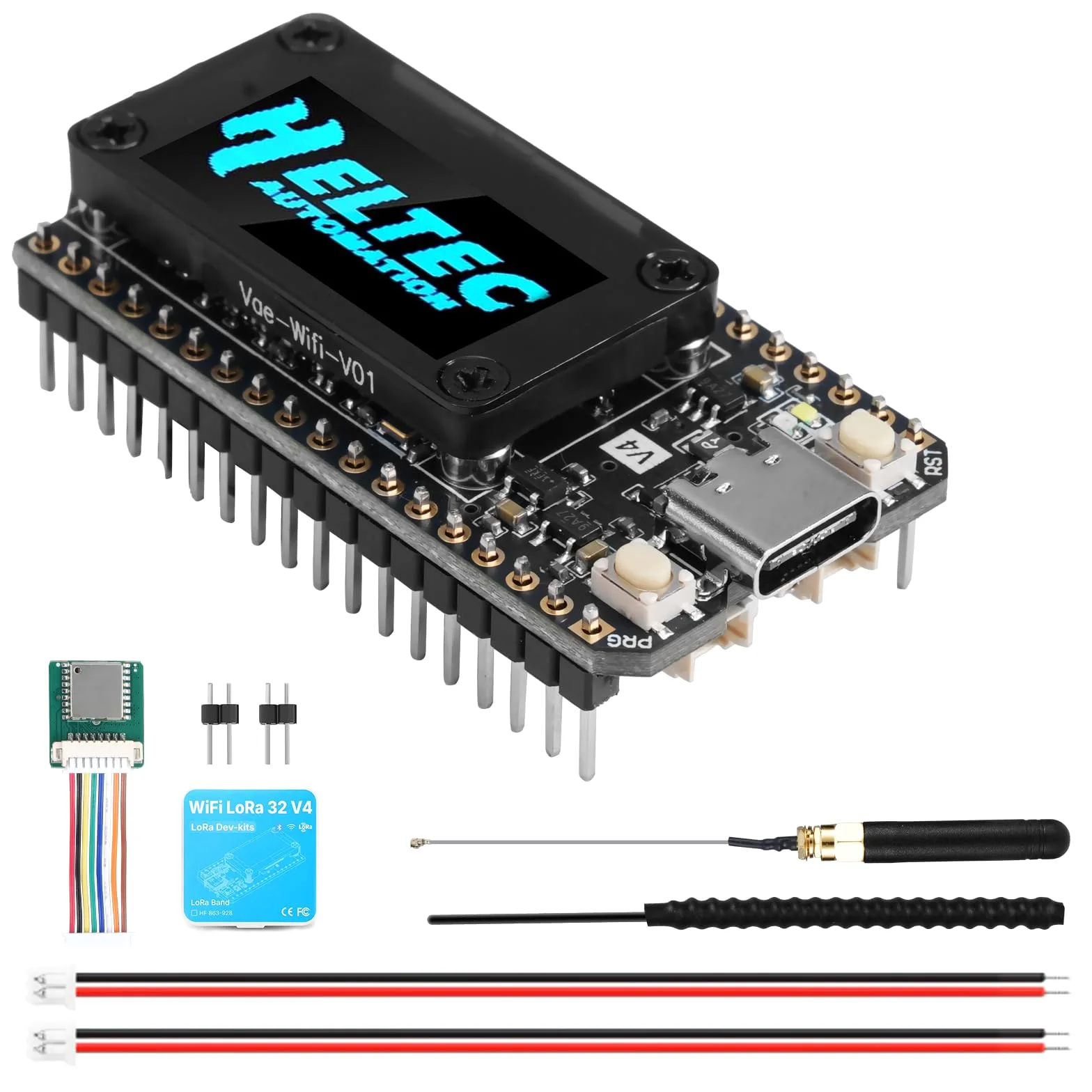 Lora ESP32 V4 Carte de Développement avec Module GNSS, APKLVSR ESP32-S3 Lora 32 V4 Module avec Antennes 868 MHz et écran OLED, Puce Wi-FI Bluetooth SX-1262 intégrée, pour Arduino Meshtastic LoRaWAN