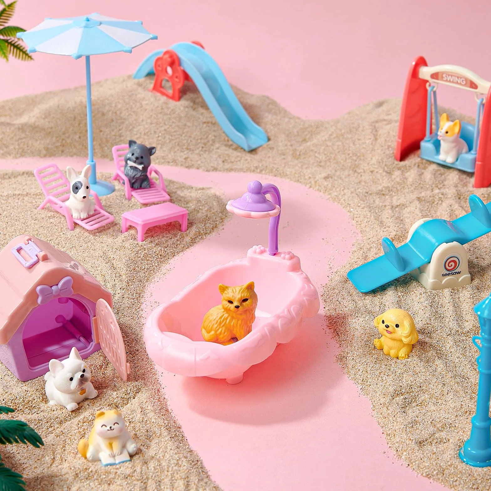 Bombe de Bain Enfant Surprise 12pcs Boule de Bain avec Jouets Chiens Chats Aromatherapie Cadeau Anniversaire Garçons Filles