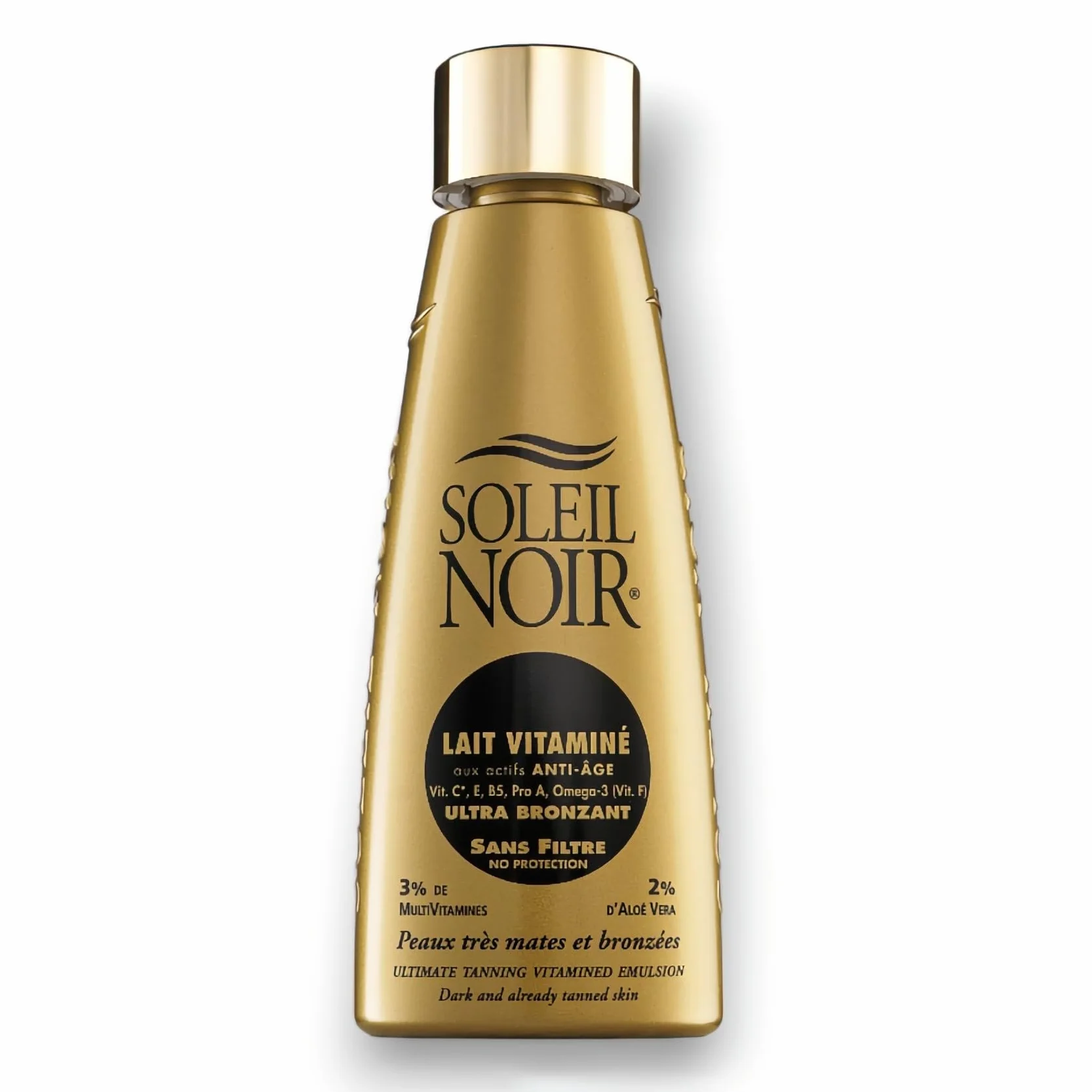 Soleil Noir Lait Corps Vitaminé Sans Filtre Ultra Bronzant Peaux Très Mates 150 ml