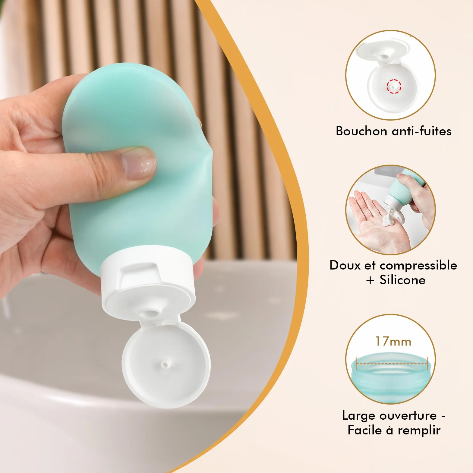 Bouteilles de voyage 11 pièces avec vaporisateurs flacons pompe pots crème cosmétiques liquides