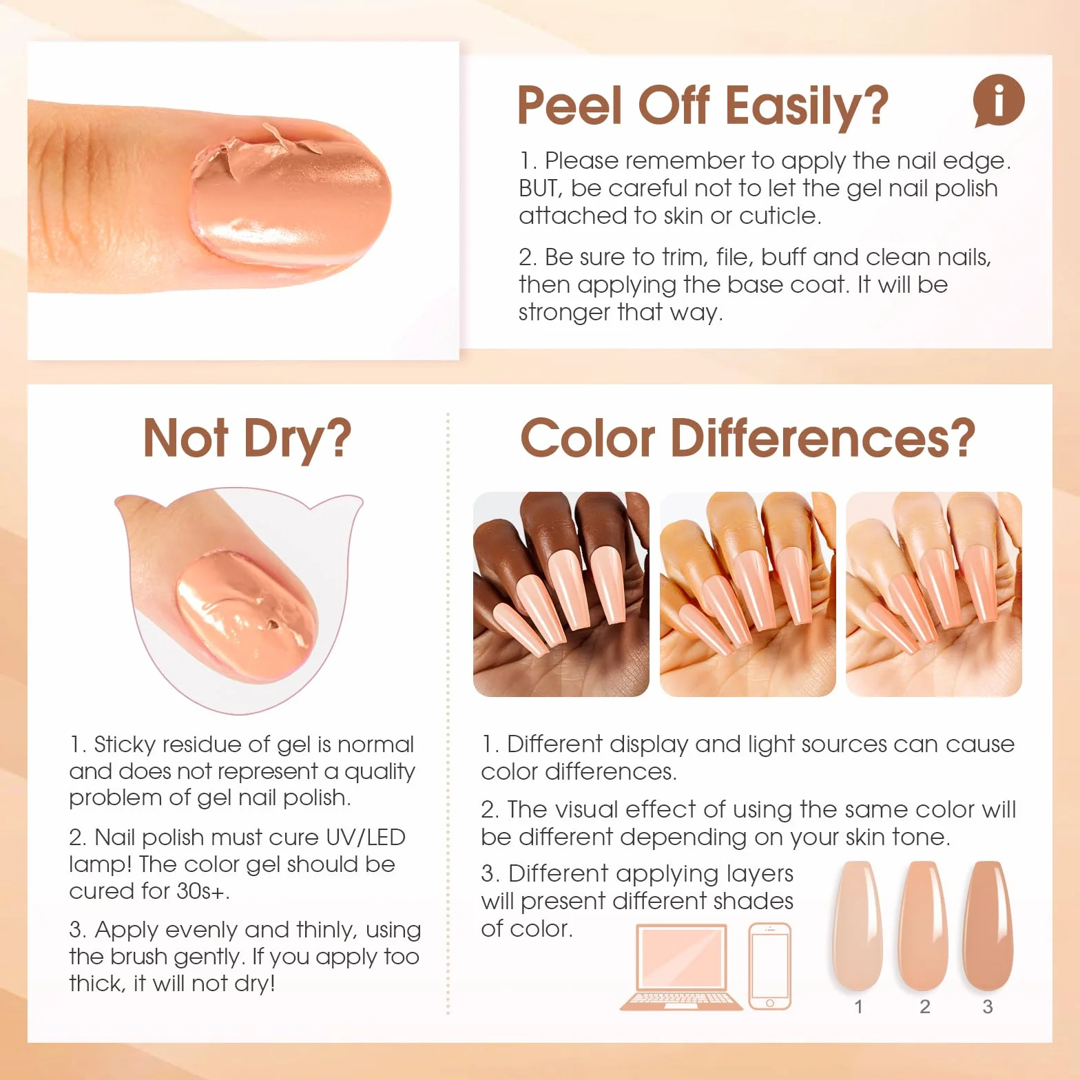 ROSALIND Base et Top Coat Vernis Semi Permanent 8PCS Kit UV LED Soak Off Gel Manucure