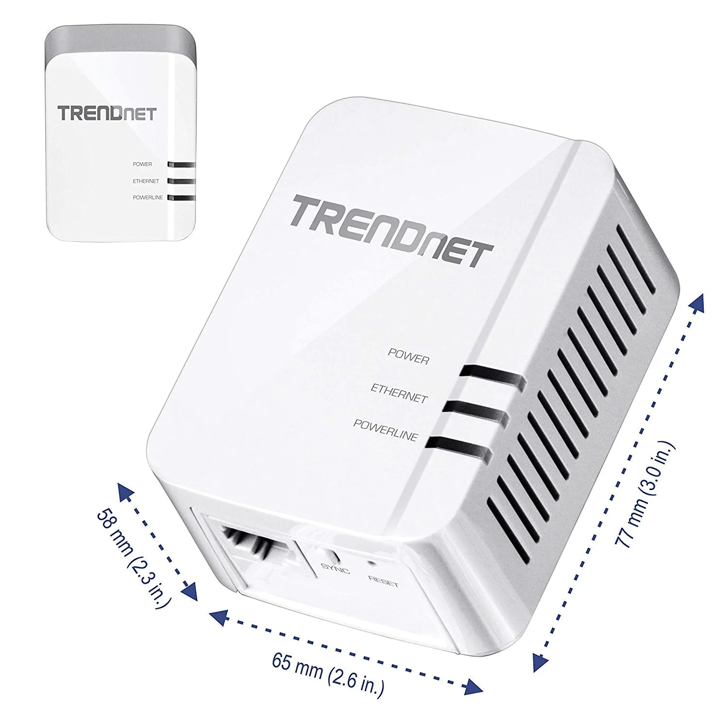 TRENDnet Kit Adaptateur Powerline 1300 AV2, Comprend 2 adaptateurs Ethernet CPL TPL-422E, IEEE 1905.1 et IEEE 1901, Port Gigabit, portée jusqu'à 300 m, Installation Simple, Blanc, TPL-422E2K