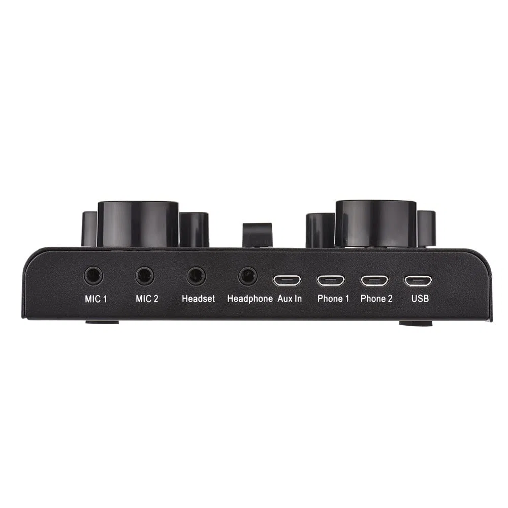 RUHEN Carte Son V8 Plus Live pour Streaming, mixeur Audio USB 15 Effets pour Microphone, changeur de Voix