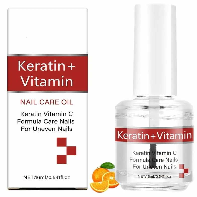 Huile à la kératine et vitamines C pour ongles et cuticules, soin hydratant renforçant