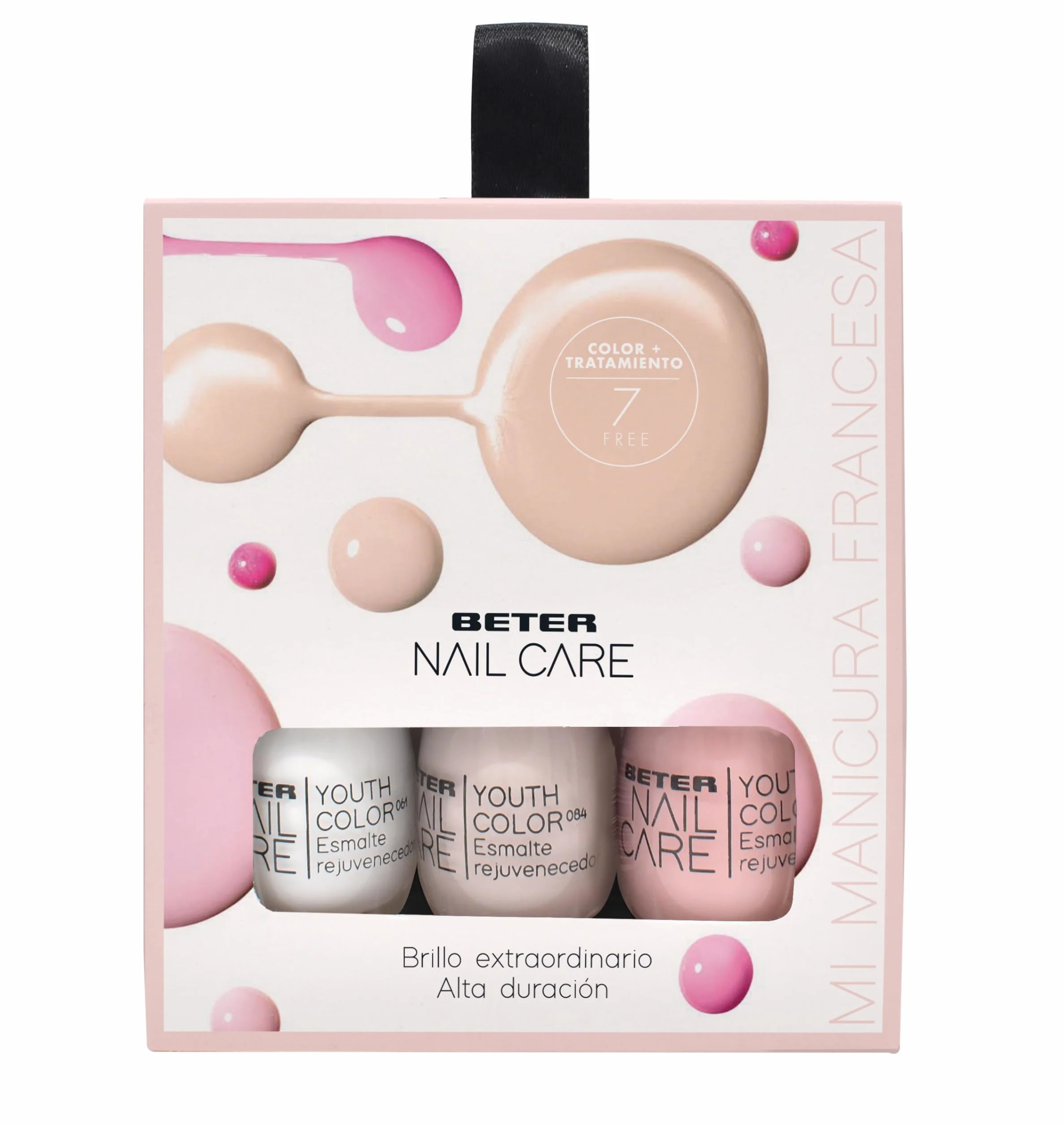 Beter Pack de 3 Vernis à Ongles Manucure Française Effet Gel, Longue Durée, Brillance, Séchage Rapide